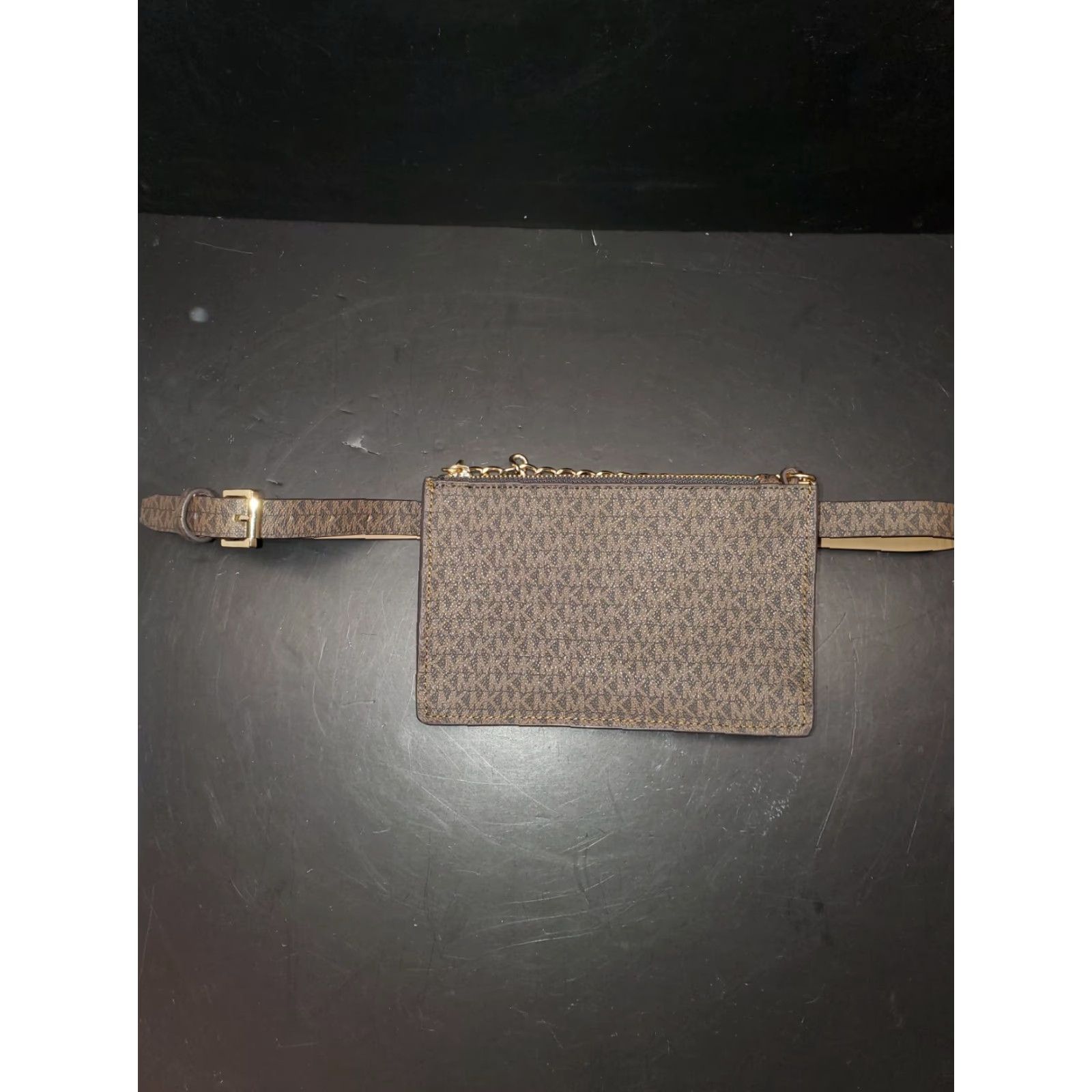 Michael Kors Michael Kors-Signature Logo Design-Adjustable Brown Belt Bag~Womens Size Medium Size ONE SIZE - 4 Thumbnail