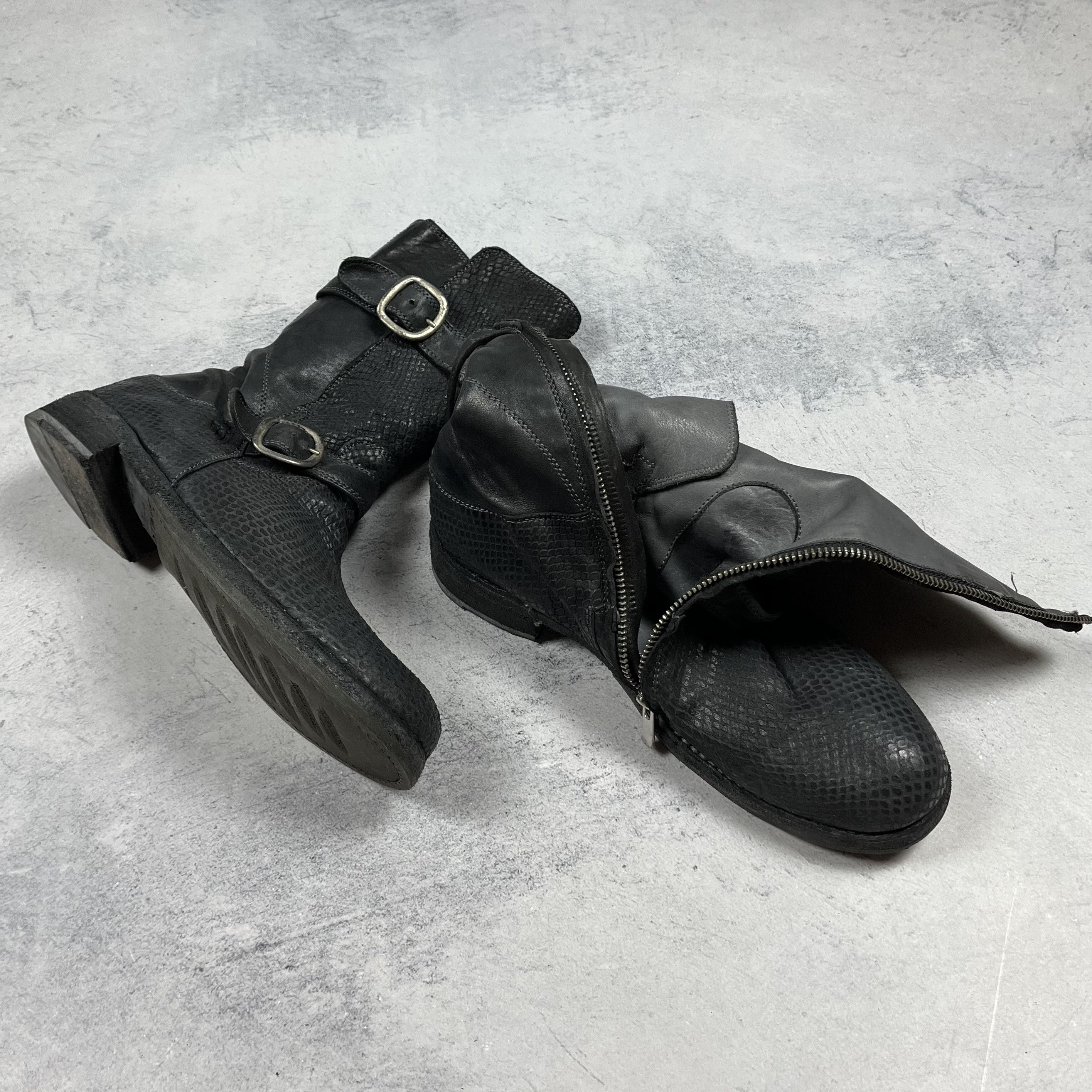 Officine Creative Avant-Garde Officine Creative Snake Embossed Biker Boots Size US 6 / IT 36 - 10 Thumbnail