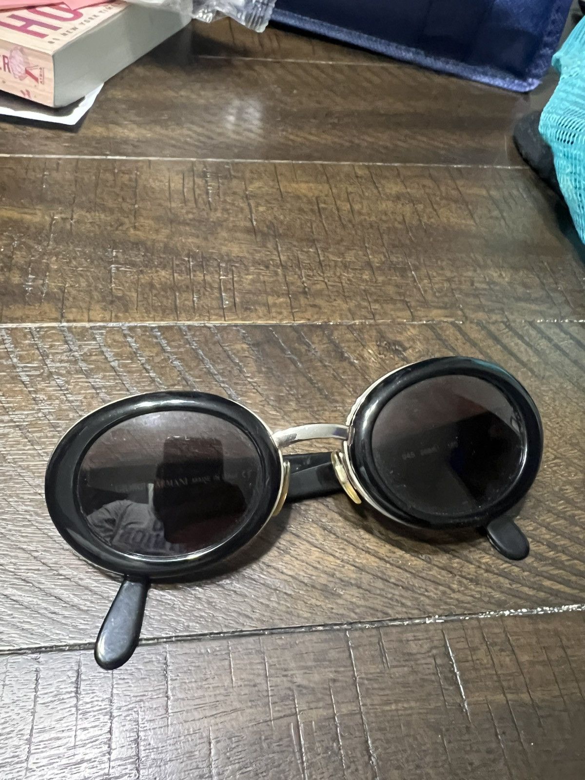 Giorgio Armani × Vintage Vintage Giorgio Armani Black Sunglasses Size ONE SIZE - 1 Thumbnail