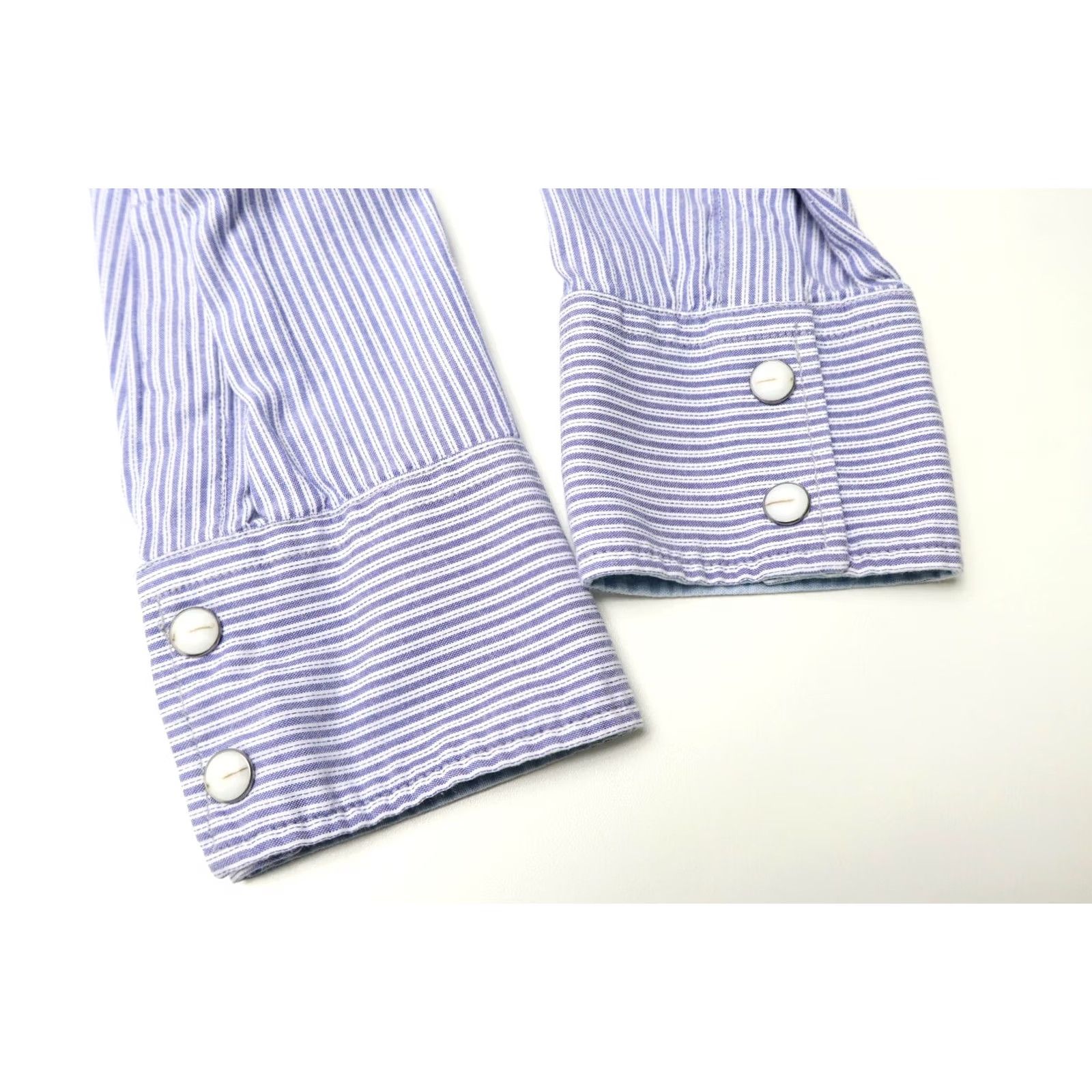 G-Star G-STAR Denim Modern Gould Vanders Shirt Men's LARGE Snap Button Pinstripe Size US L / EU 52-54 / 3 - 5 Thumbnail