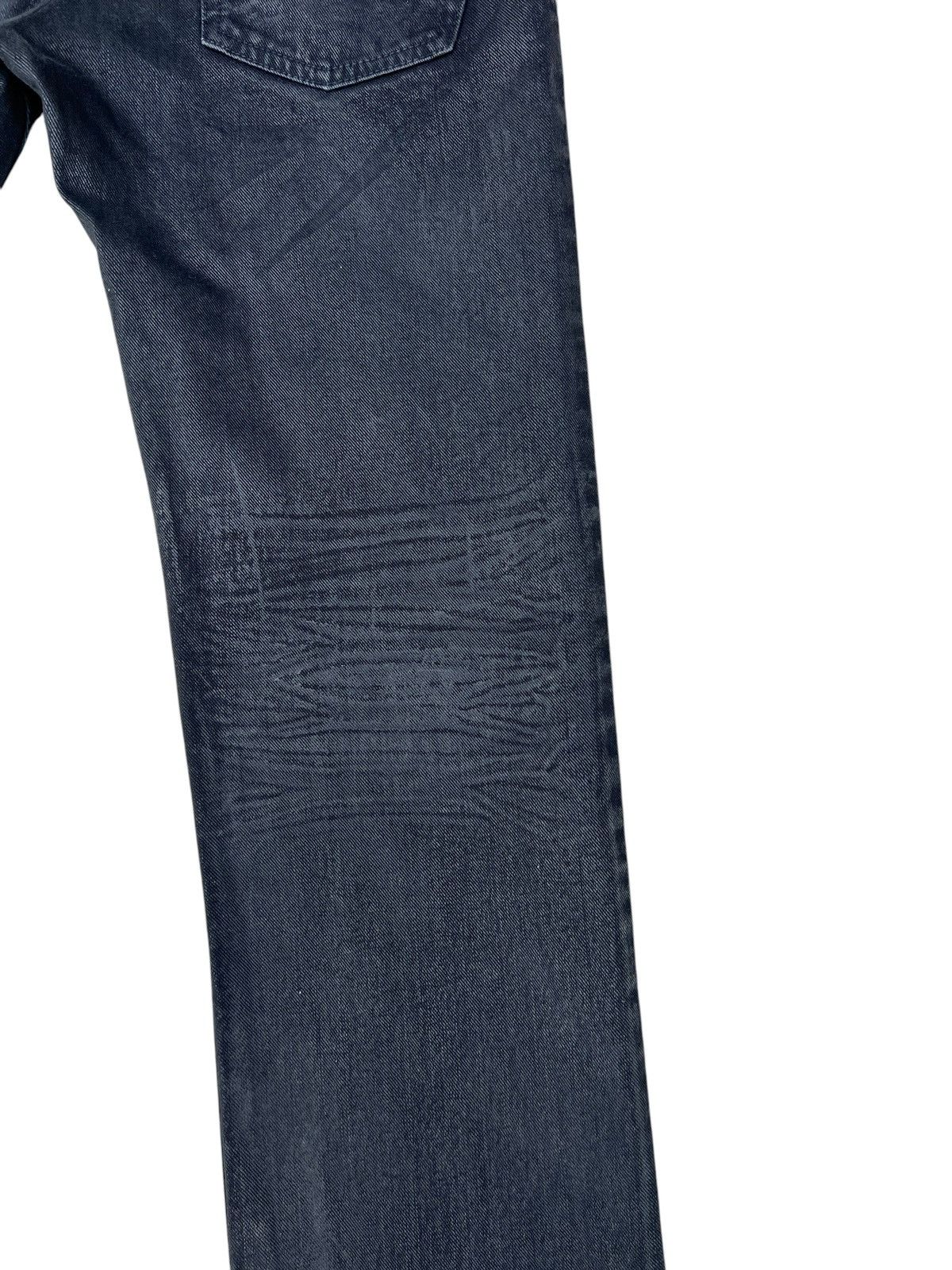 0 0000 Japan Black Coated Waxed Denim Released Hem Jeans Size US 31 - 16 Thumbnail