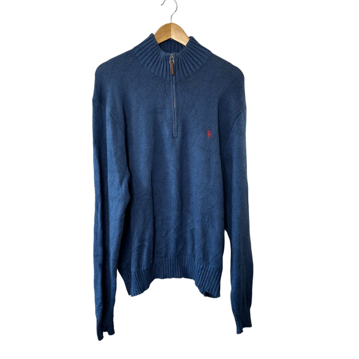 Ralph Lauren Polo Ralph Lauren Blue 1/4 Zip 100% Cotton Sweater Mens XXL Size US XXL / EU 58 / 5 - 1 Thumbnail