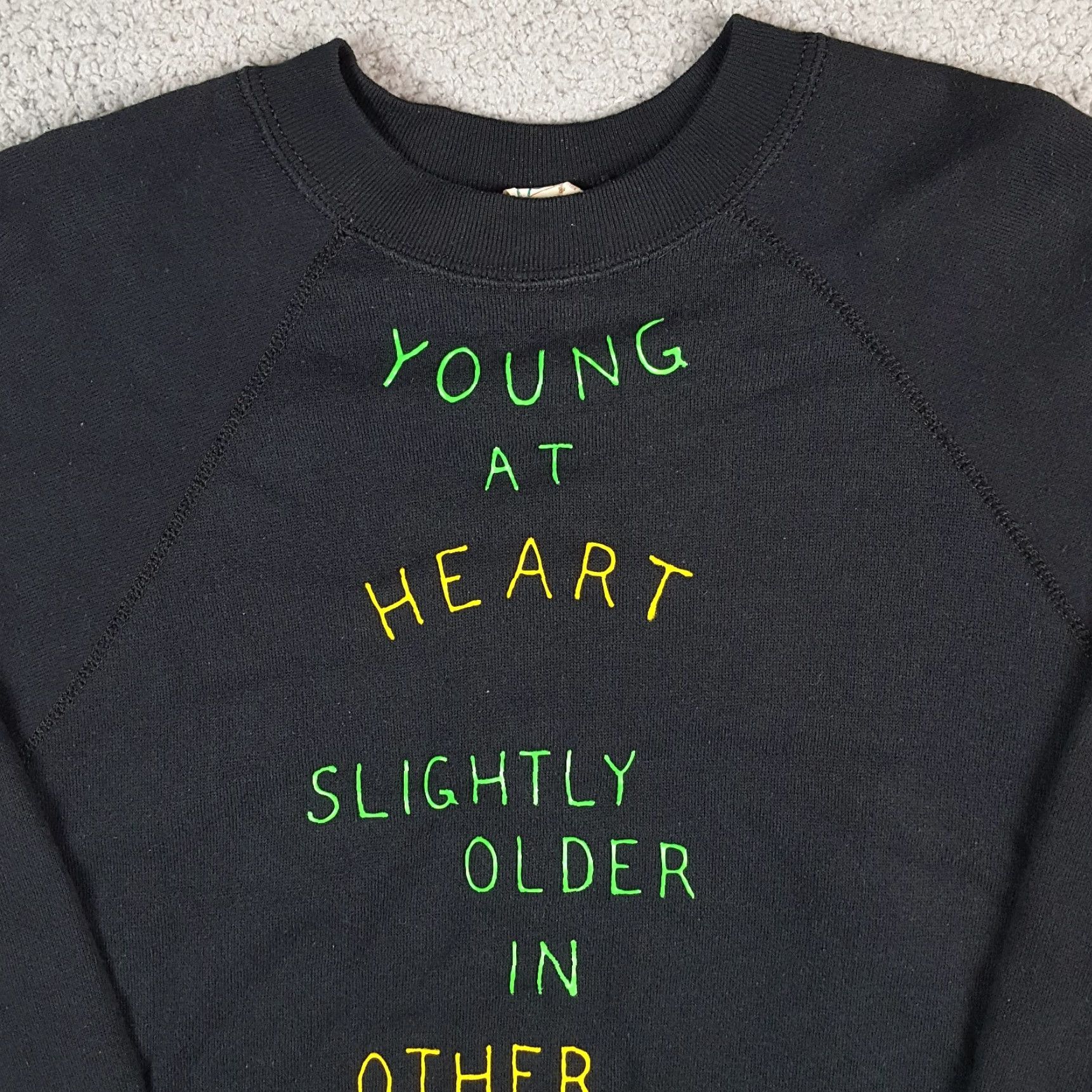 Tultex Vintage Tultex Sweatshirt Raglan Size M Pullover Crewneck Fleece Black Cotton Polyester 90s College Funny Graphic Print Sweatshirts Men Size US M / EU 48-50 / 2 - 3 Thumbnail