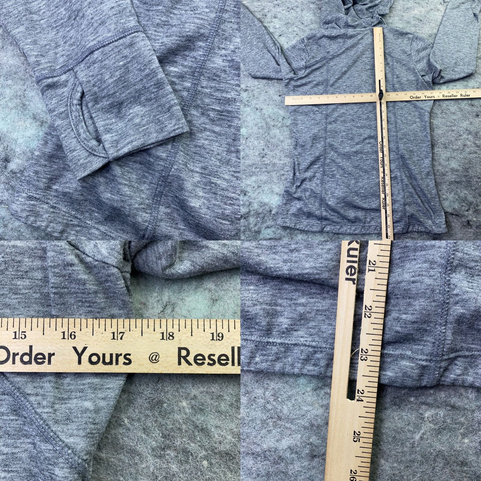 Vintage MONDETTA Womens Pullover M Gray 1/4 Zip Hooded Wool Blend Athletic Fitted Sweatshirt Size M / US 6-8 / IT 42-44 - 8 Thumbnail