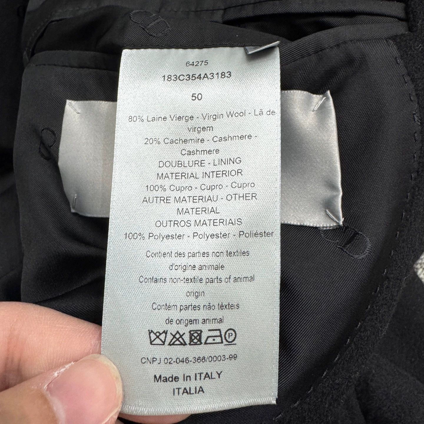 Dior Dior Black Wool Coat 50 Size US M / EU 48-50 / 2 - 3 Thumbnail