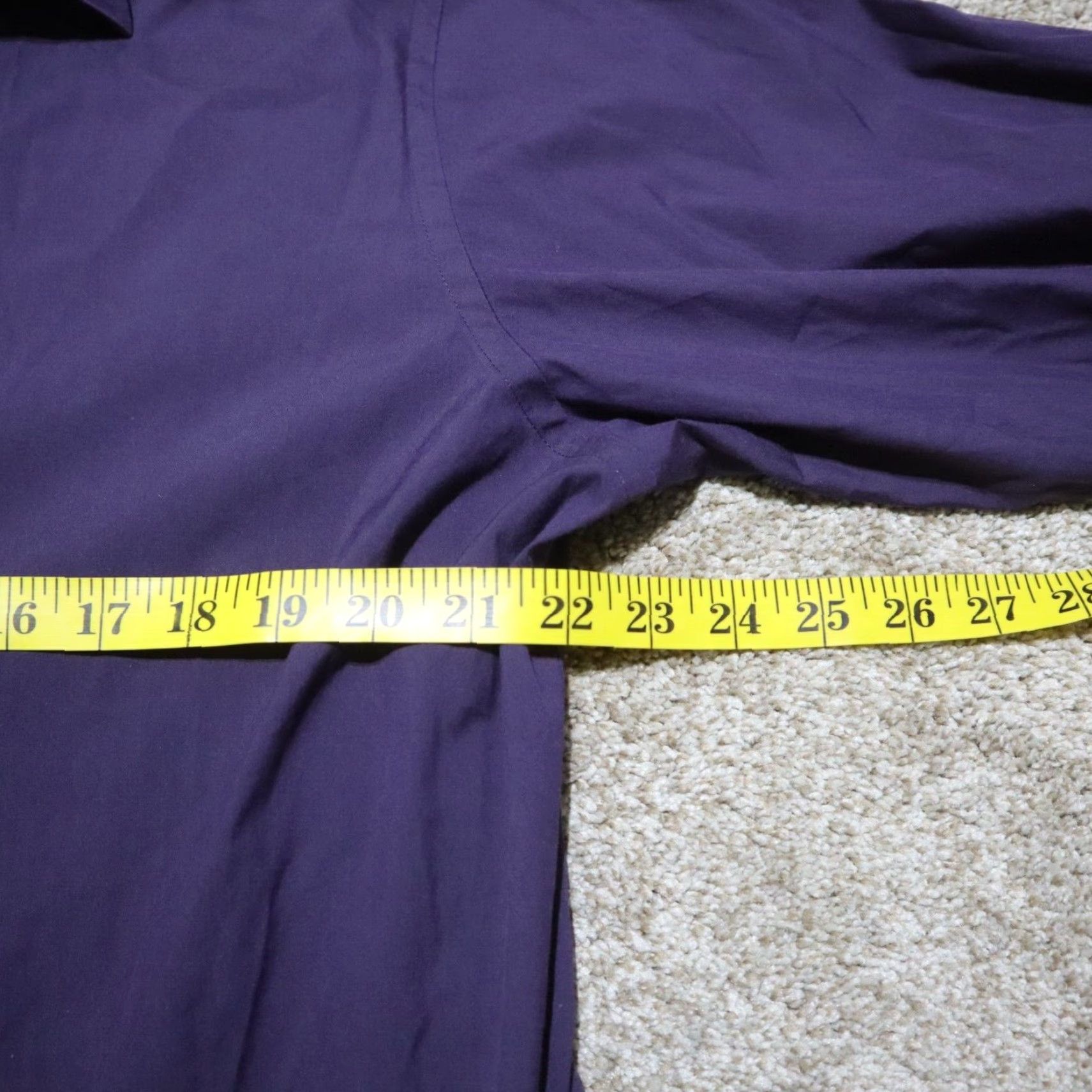 Lorenzo Uomo Lorenzo Uomo Shirt Button-Down L Purple Mens Long Sleeve Cotton Solid Sleeve Button Front Oxford Shirt Size US L / EU 52-54 / 3 - 5 Thumbnail