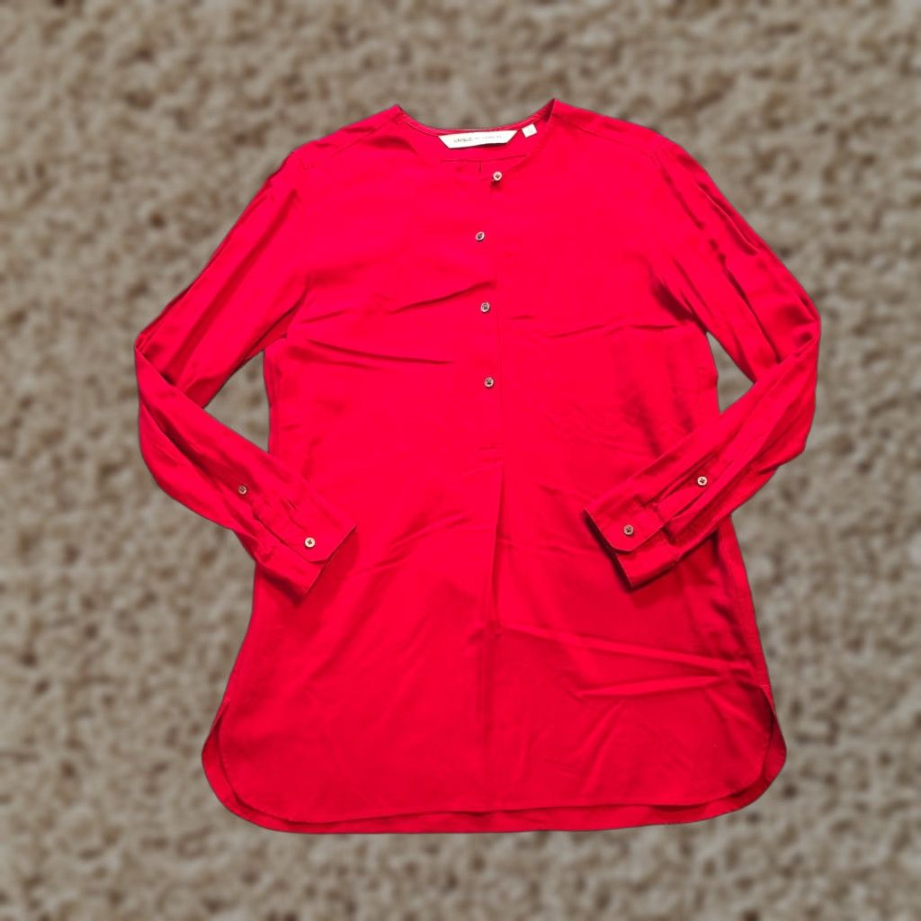 Lemaire Lemaire Top Women Size S Red Popover Long Sleeve Tunic Blouse Casual Shirt Size S / US 4 / IT 40 - 1 Thumbnail
