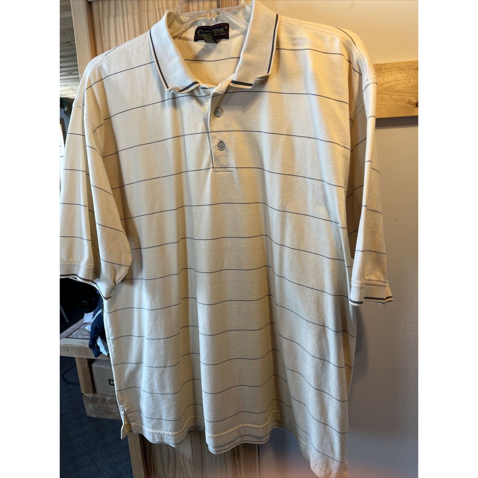Other Cross Creek Men’s XL Yellow Striped cotton golf polo shirt Size US XL / EU 56 / 4 - 14 Thumbnail