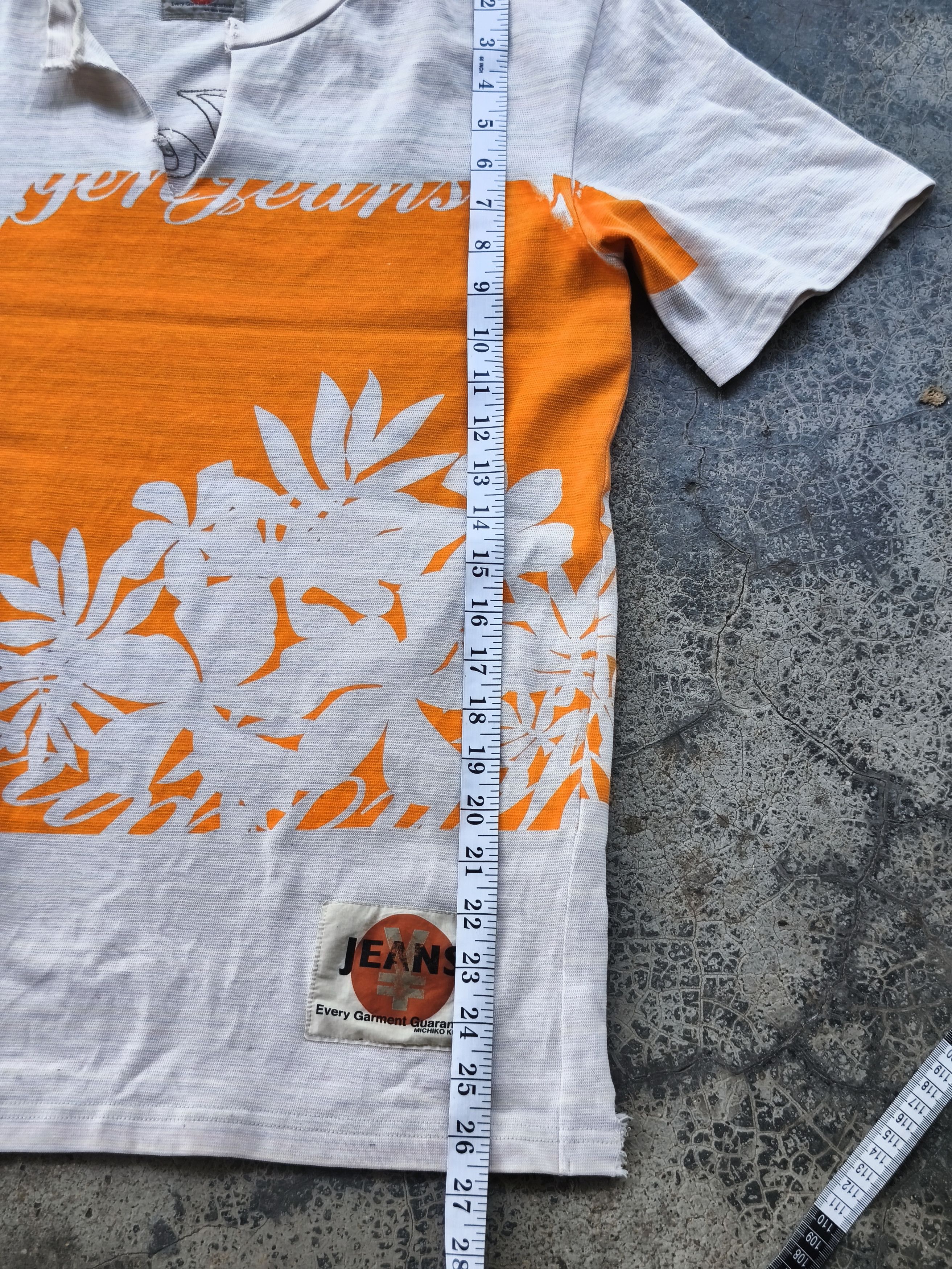 Michiko Koshino Vtg 90s Yen Jeans Michiko Koshino Distressed Orange Floral M Size US M / EU 48-50 / 2 - 12 Thumbnail