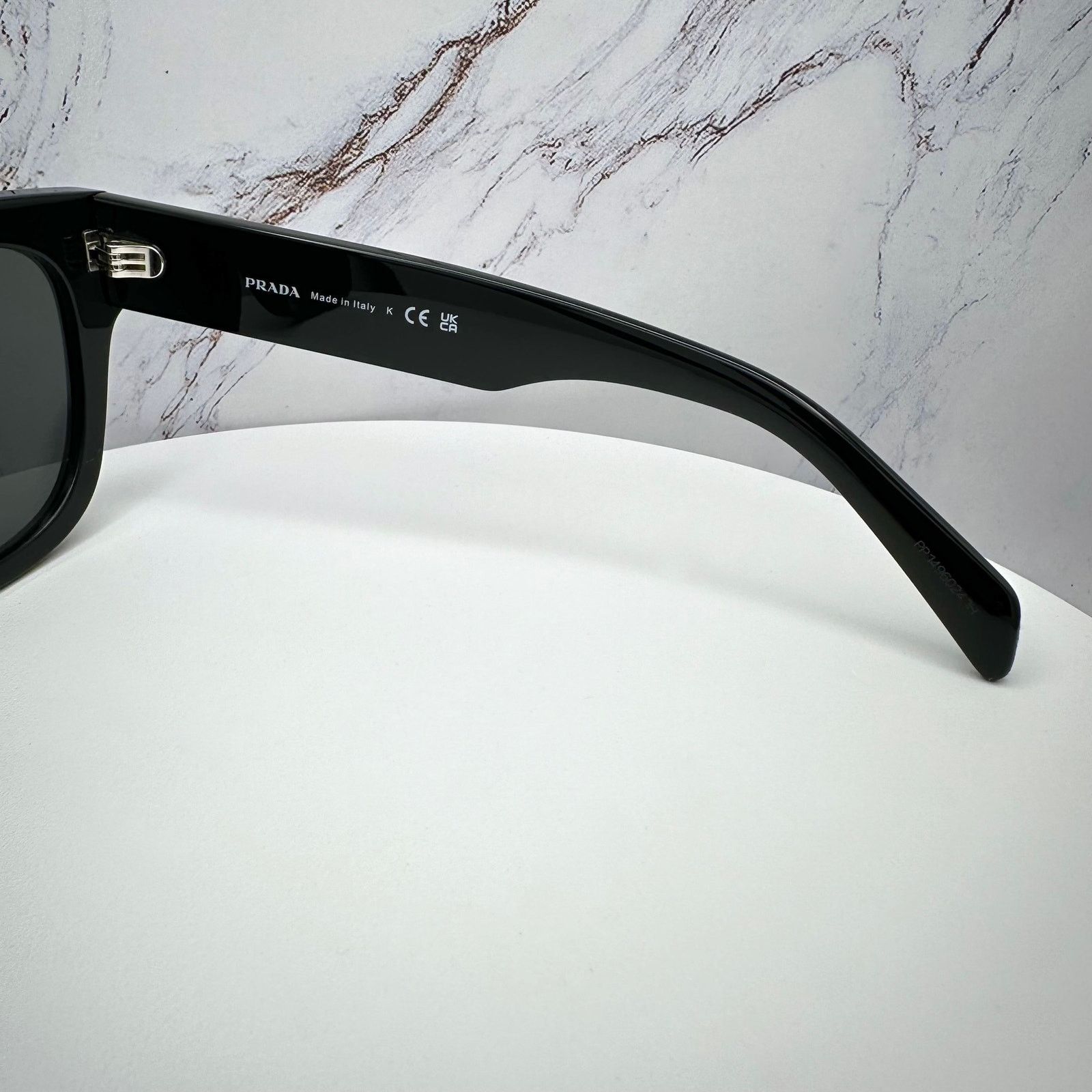 Prada New PRADA Sunglasses Black Square Acetate Grey Lens Size ONE SIZE - 9 Thumbnail