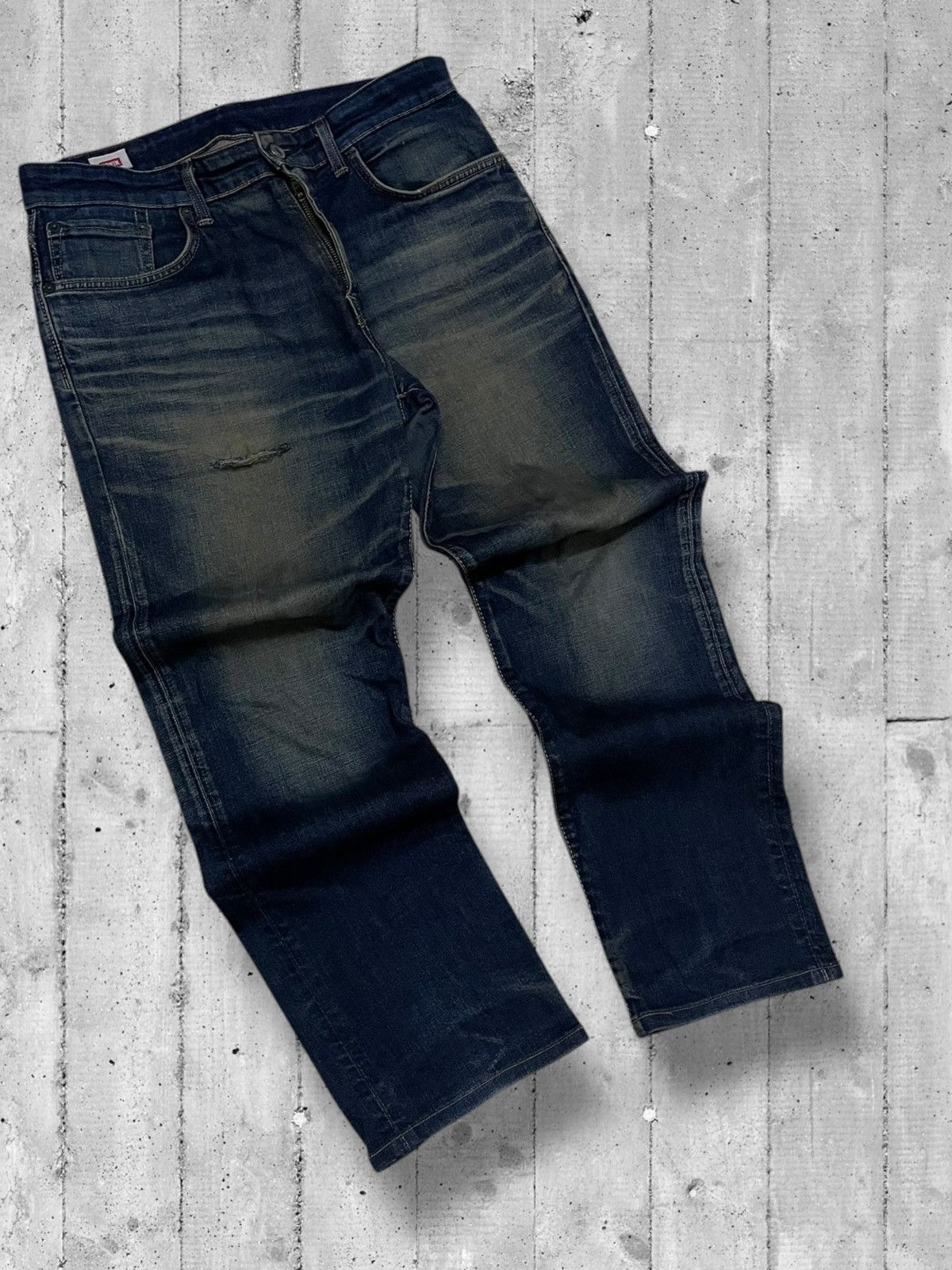 Designer × Edwin × Vintage Vintage 1990s Japan Designer Edwin Distressed Dirt Denim Size US 32 / EU 48 - 2 Thumbnail