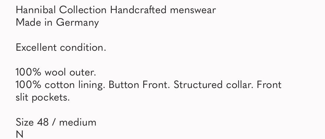 Hannibal. Hannibal handcrafted blazer Size 48R - 3 Thumbnail