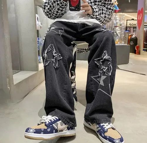 Japanese Brand Manami x Rena Black Color STAR Graphic Denim Jeans Size US 30 / EU 46 - 5 Thumbnail