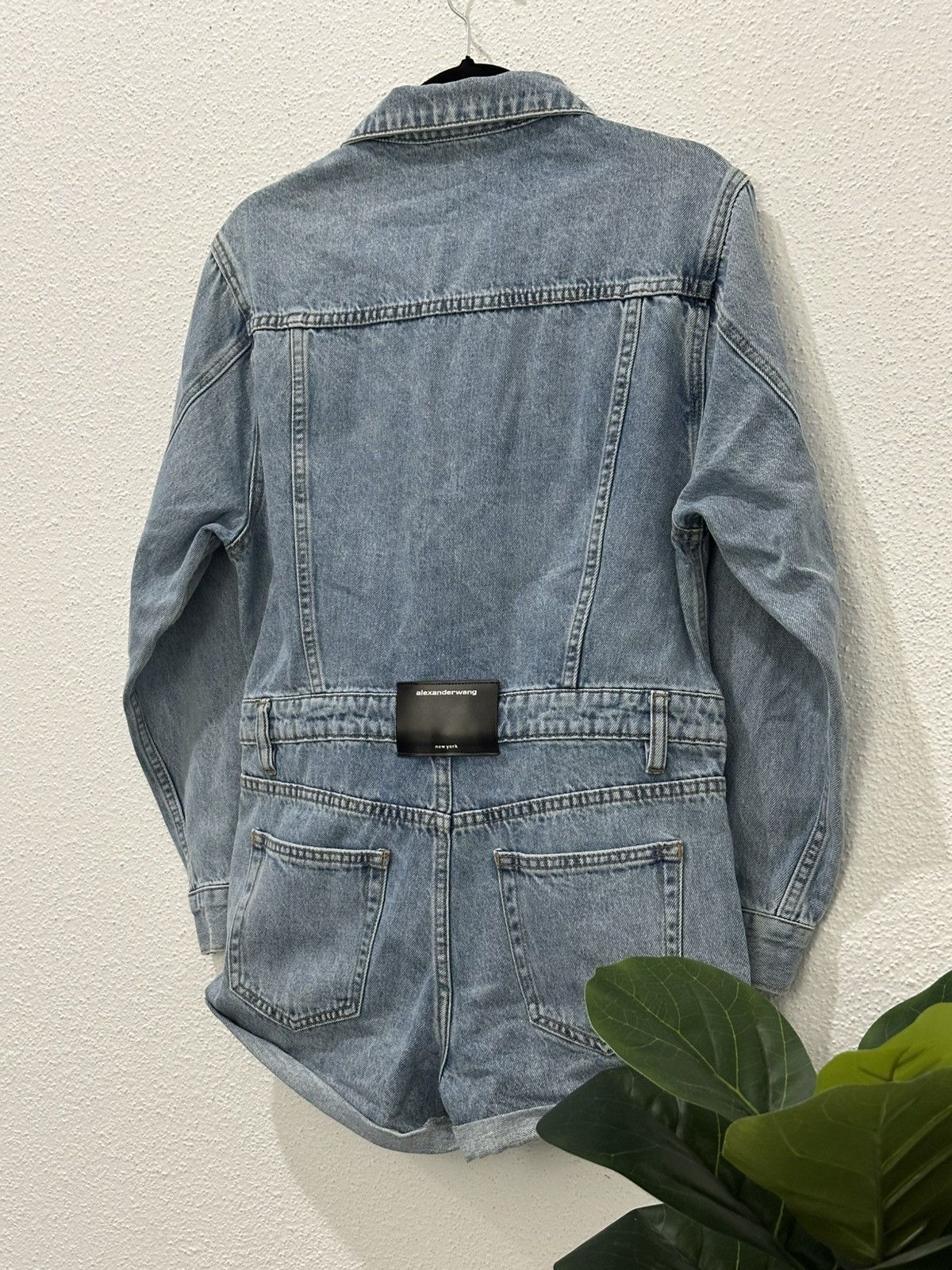 Alexander Wang Alexander Wang BITE Denim Romper High Rise Jumpsuit ButtonUp Size 32" / US 10 / IT 46 - 8 Thumbnail