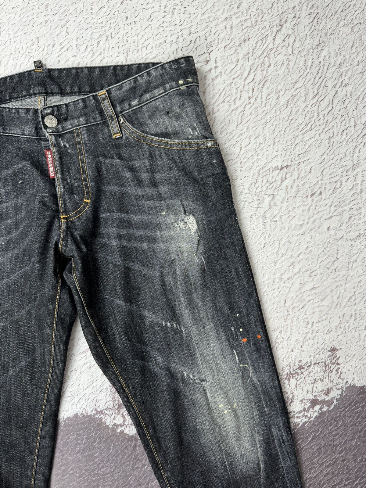 Dsquared2 Dsquared2 black distressed faded painted cropped jeans skiny Size US 34 / EU 50 - 7 Thumbnail