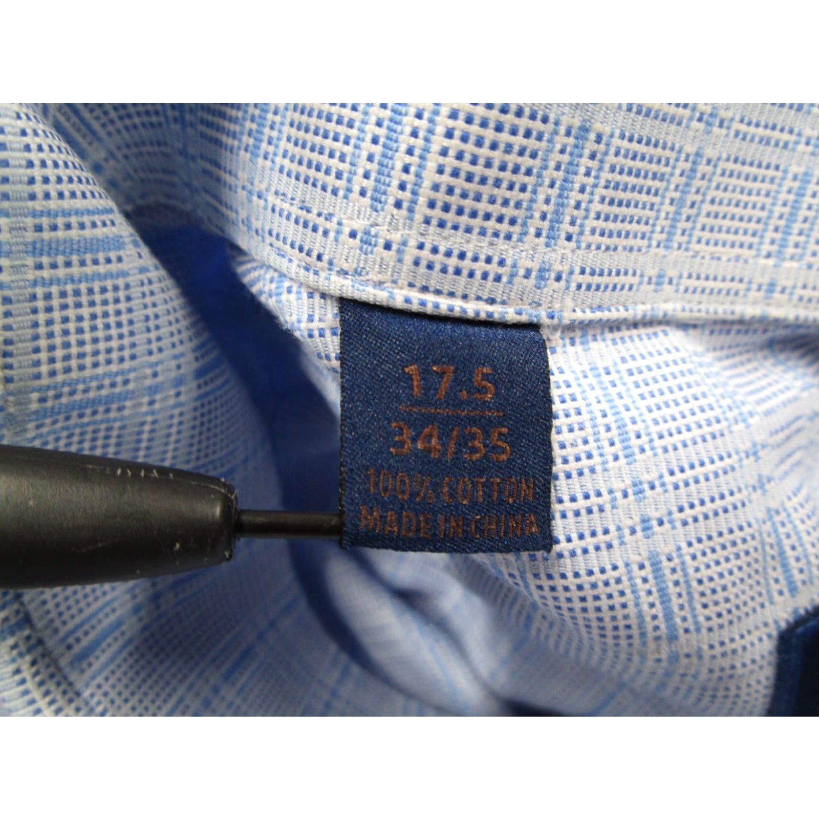 David Donahue VINTAGE David Donahue Dress Shirt Men 34 Long Sleeve Business Casual Blue Slim Fit Button Up Textured Size 34R - 4 Thumbnail