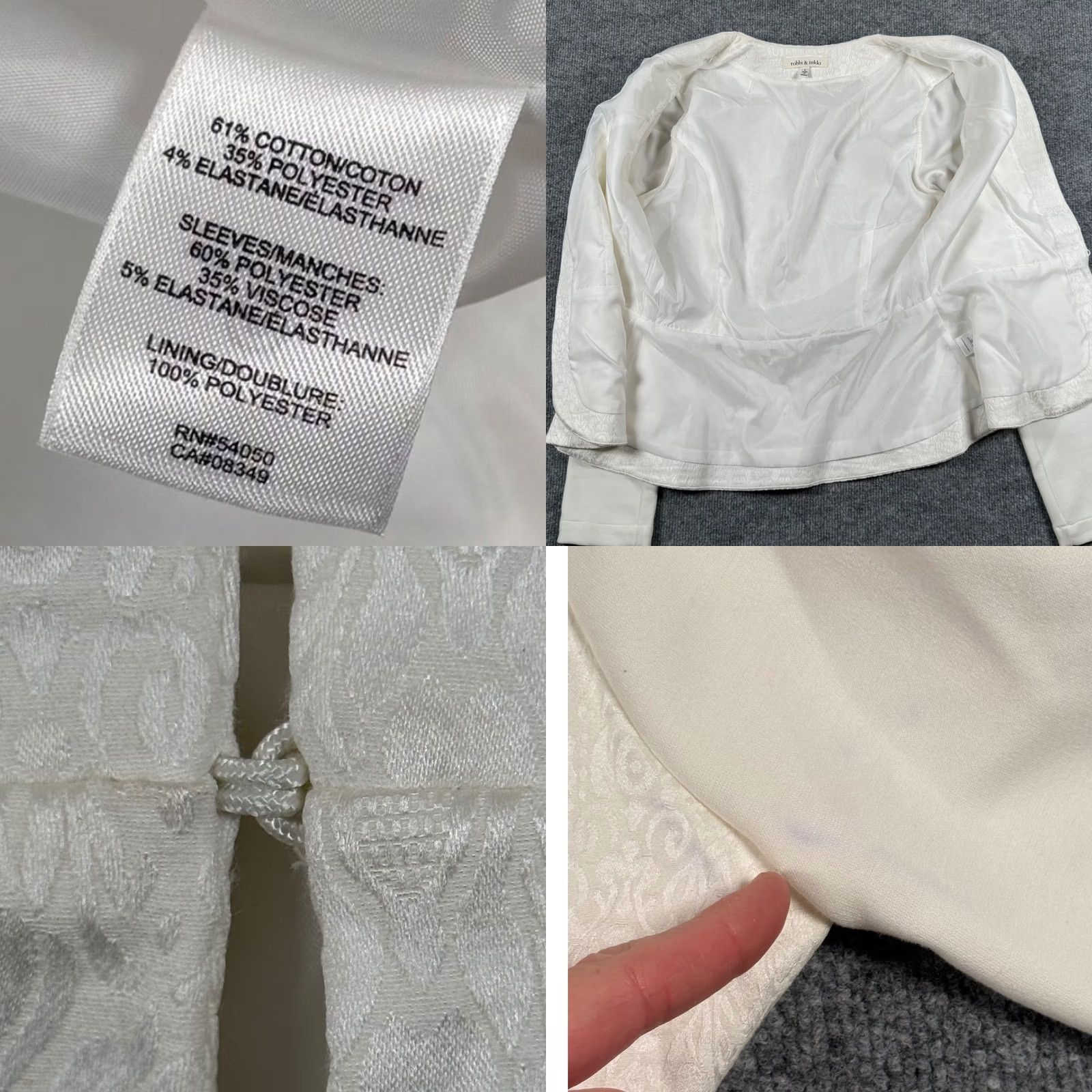 Vintage Robbi Nikki Lg Jaquard Textured Peplum Blazer Jacket Elegant Glam Formal Wedding Womens Size L / US 10 / IT 46 - 8 Thumbnail