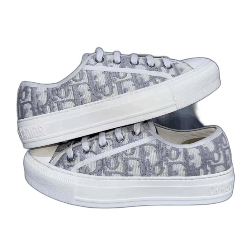 Dior Dior Grey Canvas Sneaker with Logo Print-2506 Size US 4.5 / IT 34.5 - 1 Thumbnail