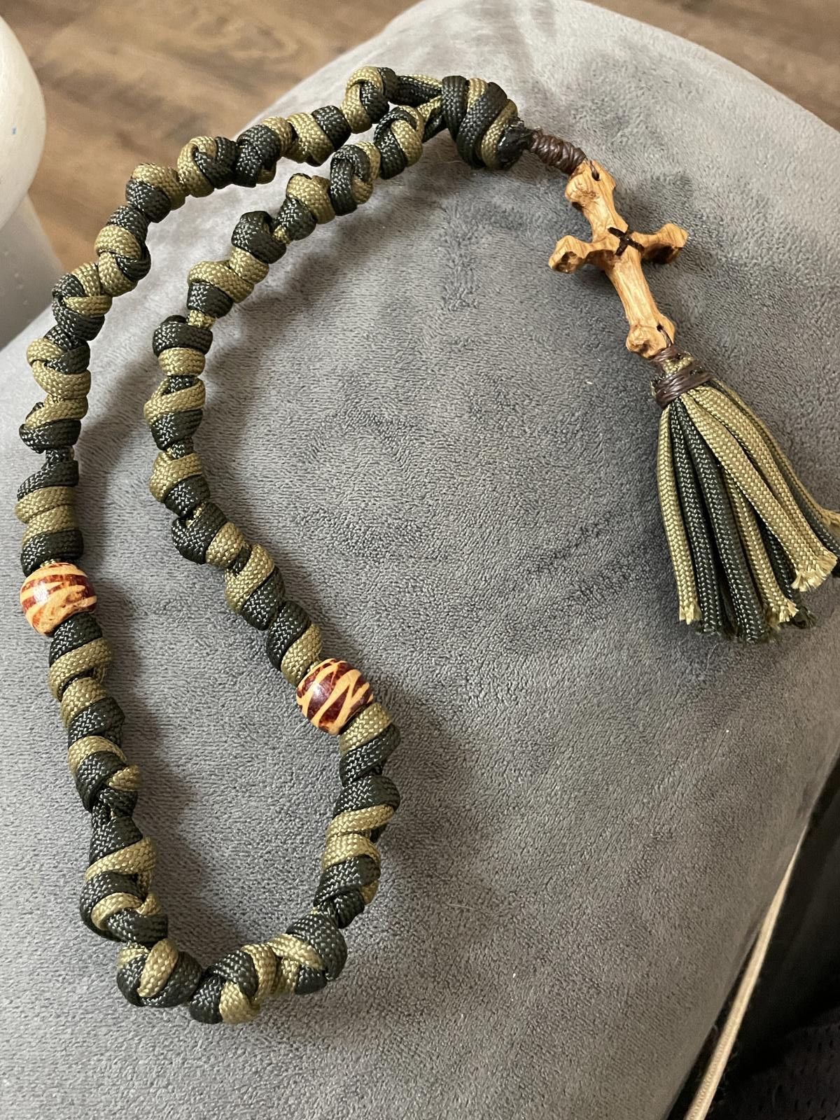 Designer Orthodox Prayer Rope, 33-knot, Paracord, Hand Carved Cross ...