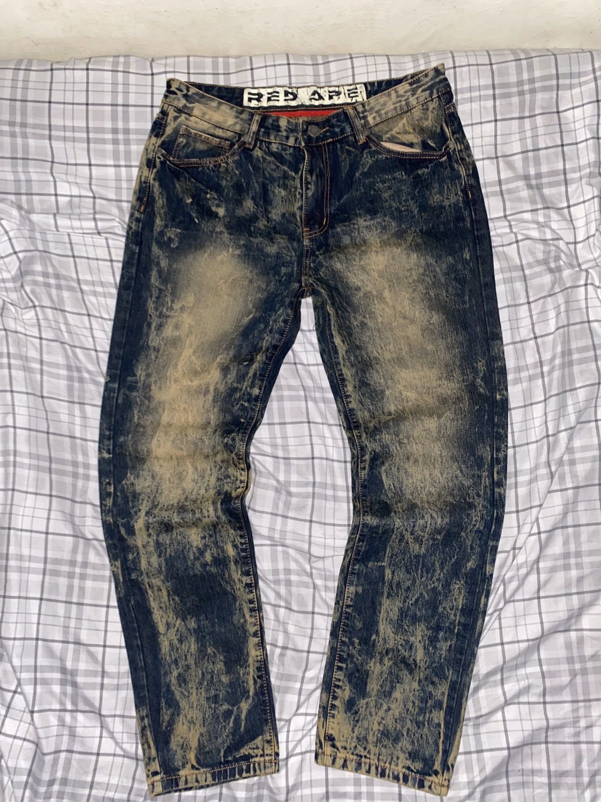 Jean Bleached Dark Blue Denim Size US 36 / EU 52 - 1 Thumbnail