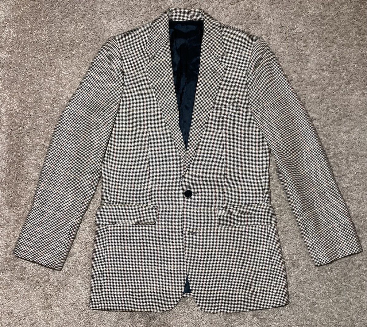 Celine SS20 Celine Houndstooth Check Coat Blazer Jacket 2020 70s Size 44R - 1 Thumbnail