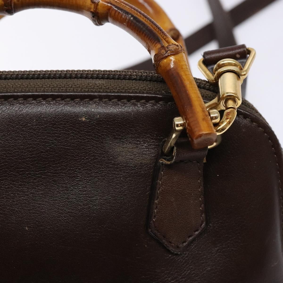 Gucci GUCCI Bamboo Shoulder Bag Leather Brown Gold 007 2032 007 Size ONE SIZE - 16 Thumbnail
