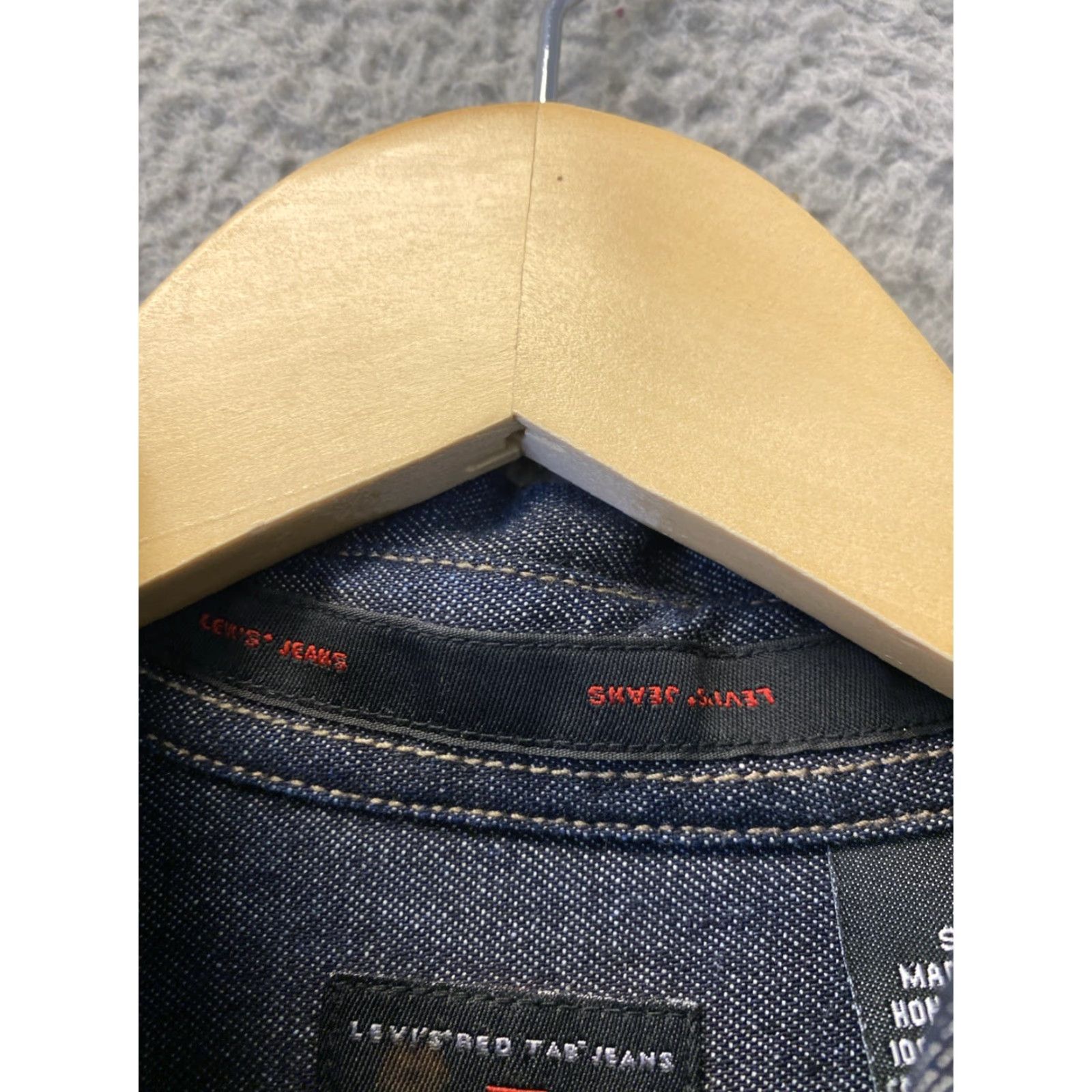 Denime VINTAGE Levi’s Denim Work Shirt Small Loose Fit Men Dark Gray 1980s Workwear Size US S / EU 44-46 / 1 - 4 Thumbnail