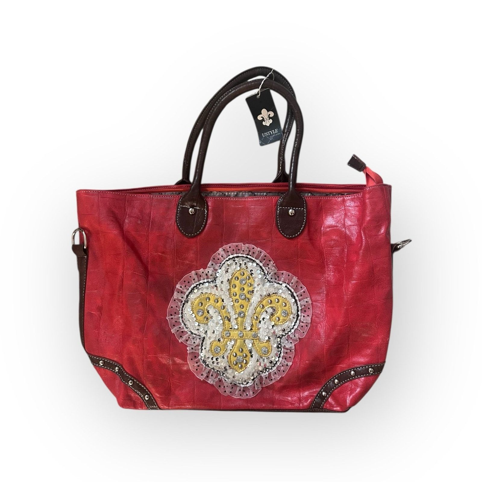 Style & Co Ustyle New Orleans Red Fleur-de-lis Tote Bag Size ONE SIZE - 1 Thumbnail