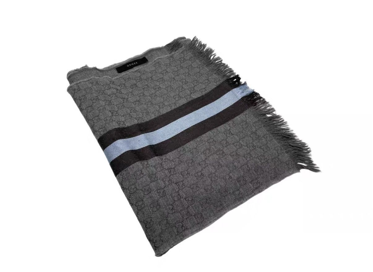 Gucci Gucci All-Over Print Stripe Cashmere Scarf Shawl J31 Size ONE SIZE - 3 Thumbnail