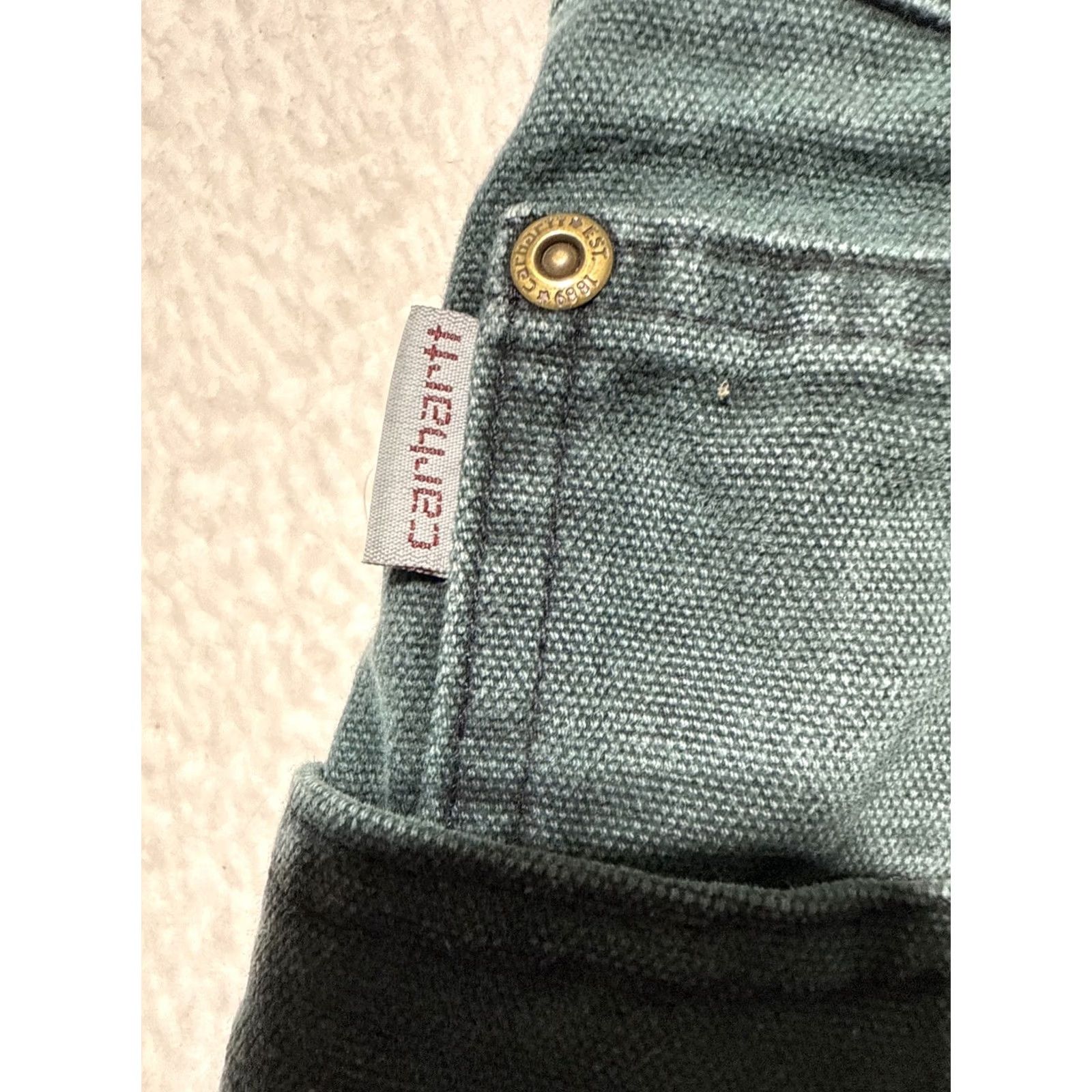 Carhartt VINTAGE Carhartt Jeans Denim US Union Made Forest Green 33x30 Men Regular Straight 90s USA Size US 33 - 2 Thumbnail