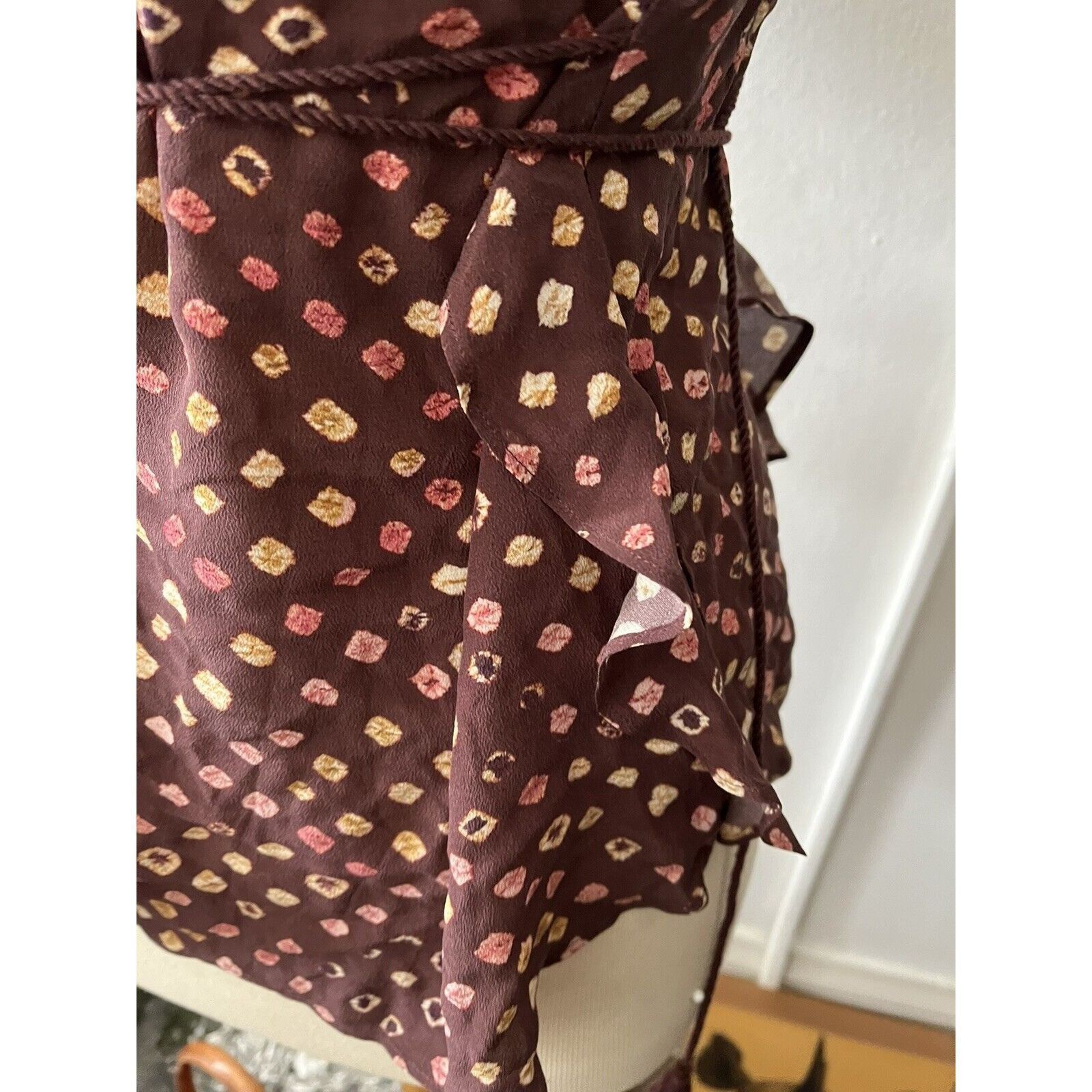 Ulla Johnson Plum Red Polka Dot Print Top Cotton Sleeveless