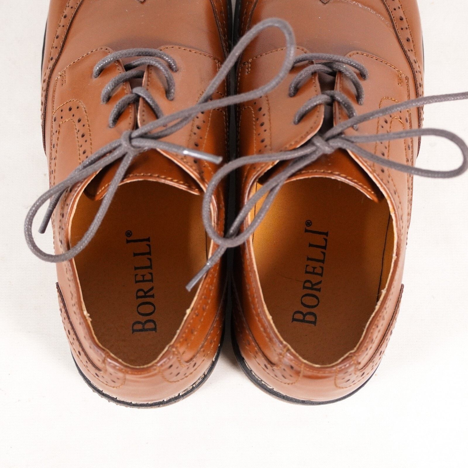 Other Borell Oxford Lace Up Dress Shoes Men Size 6M Brown Orange Size US 6 / EU 39 - 7 Thumbnail