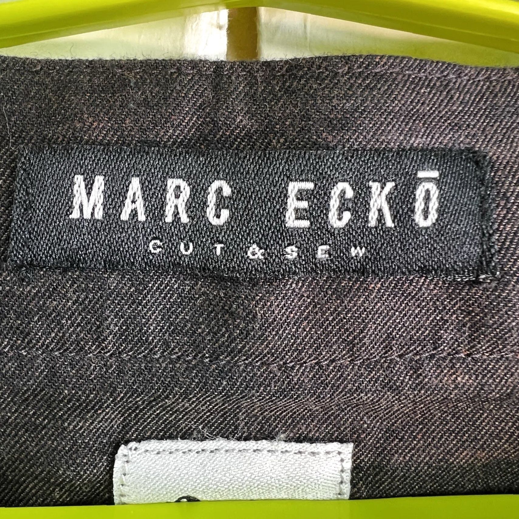 Ecko Unltd. Marc Ecko Cut & Sew Henley Button-Up Shirt Mens XL Brown Long Sleeve Solid Embroidered Size US XL / EU 56 / 4 - 5 Thumbnail