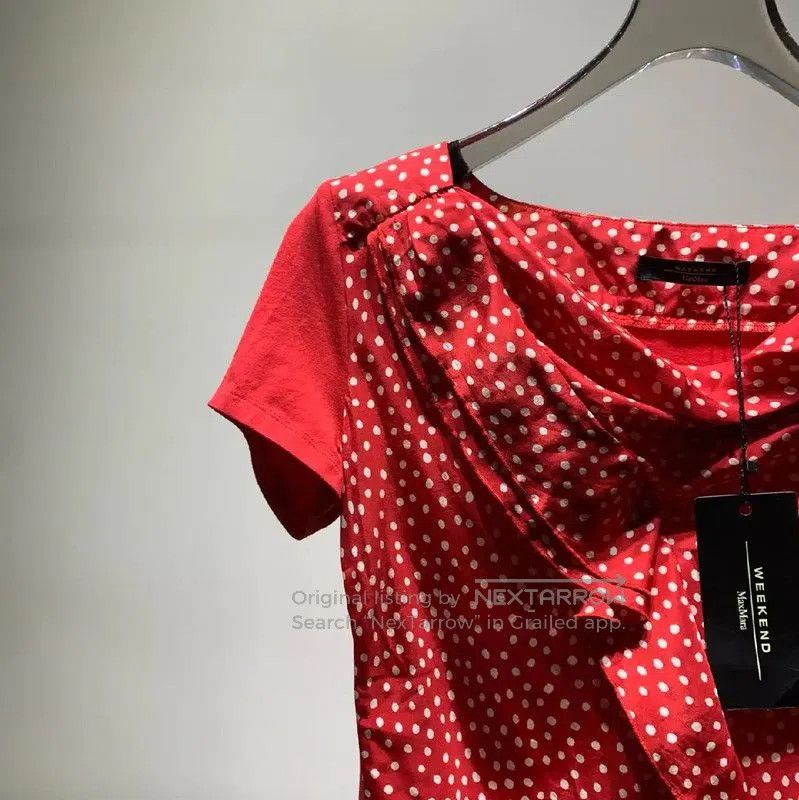 Max Mara MaxMara Red Cotton Short Sleeve T-shirt . Size S / US 4 / IT 40 - 5 Thumbnail