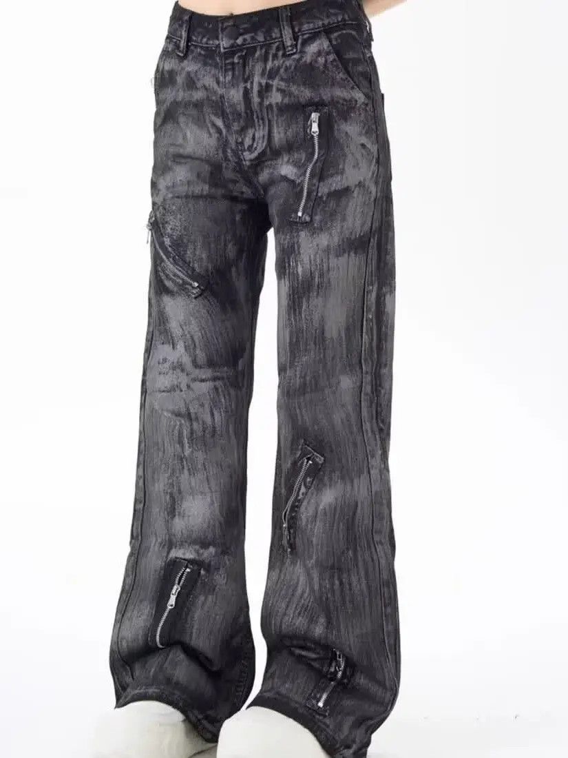 Japanese Brand × Jean Retro straight zipper high street jeans Size US 32 / EU 48 - 4 Thumbnail