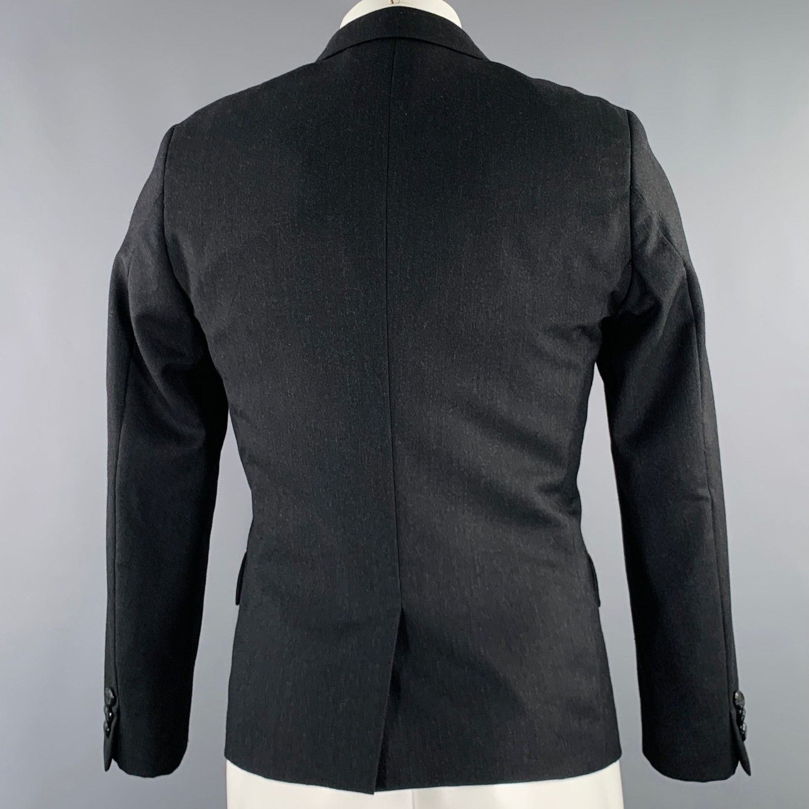 Comme des Garcons Homme Plus PLUS 2012 Size S Black Wool Cashmere Sport Coat Size 36R - 4 Thumbnail