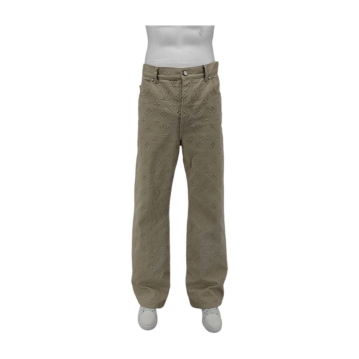 Louis Vuitton Louis Vuitton Monogram Khaki Denim Jeans Size 33 Size US 33 - 1 Thumbnail