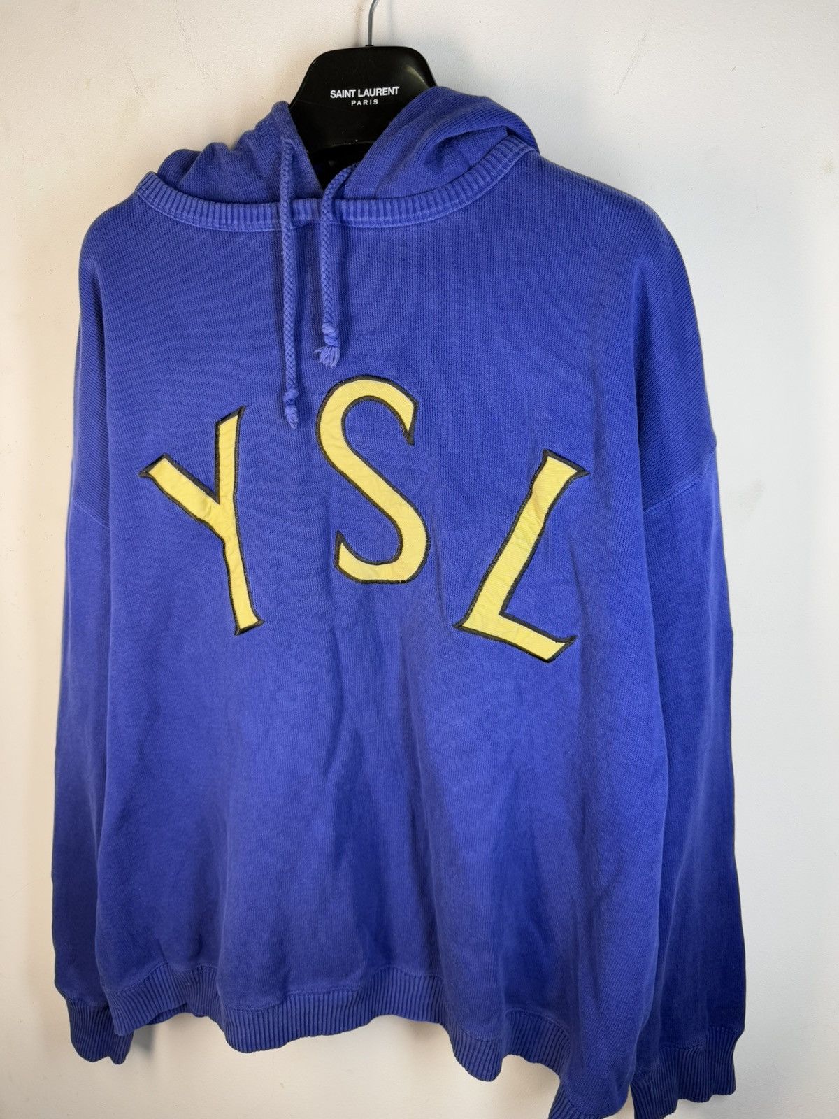 Yves Saint Laurent Big Logo YSL Hoodie Sweatshirt Rare YSL Sweater Size US XL / EU 56 / 4 - 15 Thumbnail