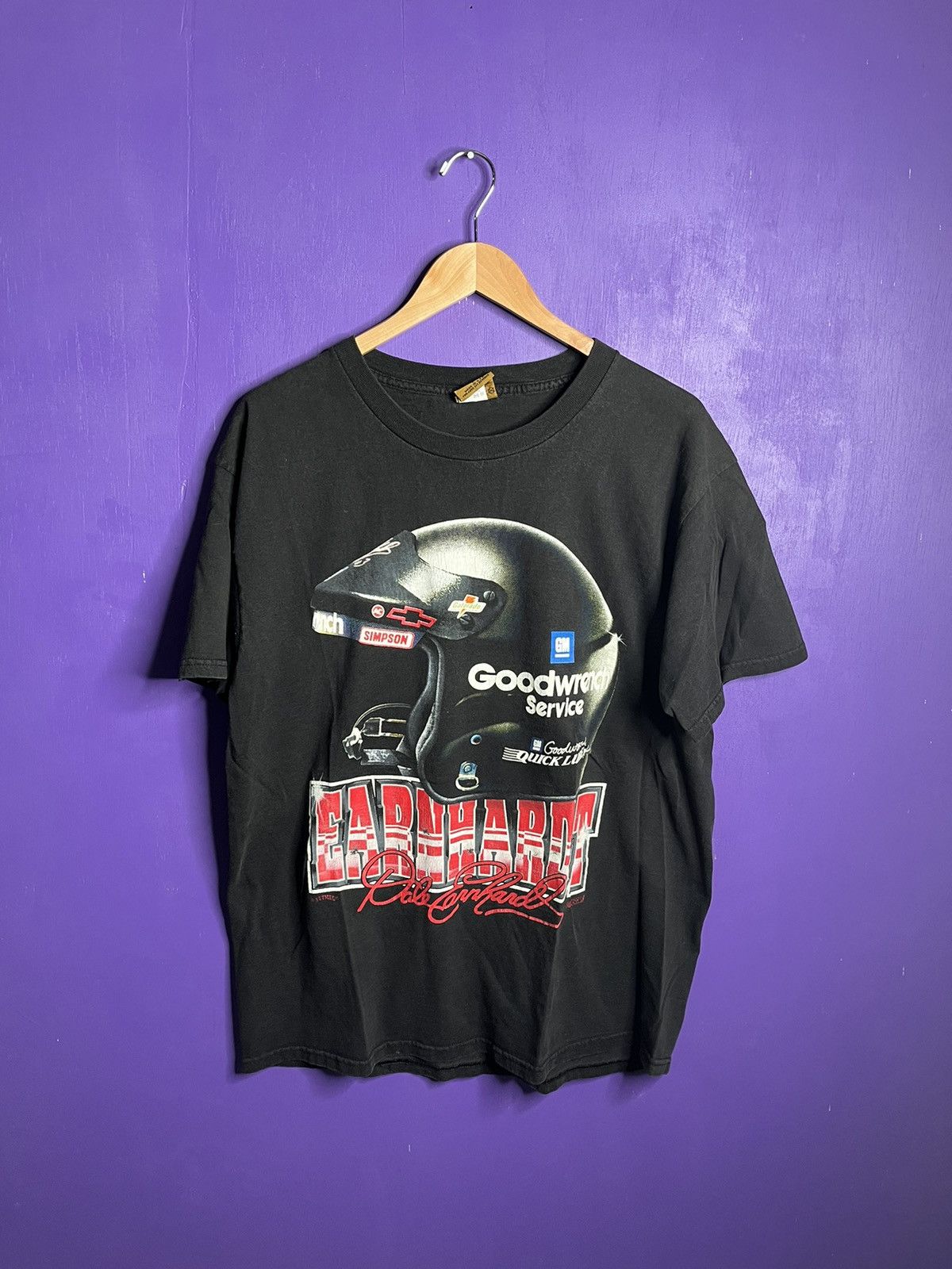 NASCAR × Nutmeg × Vintage Vintage 90s Nutmeg NASCAR Dale Earnhardt helmet tee Size US L / EU 52-54 / 3 - 1 Thumbnail