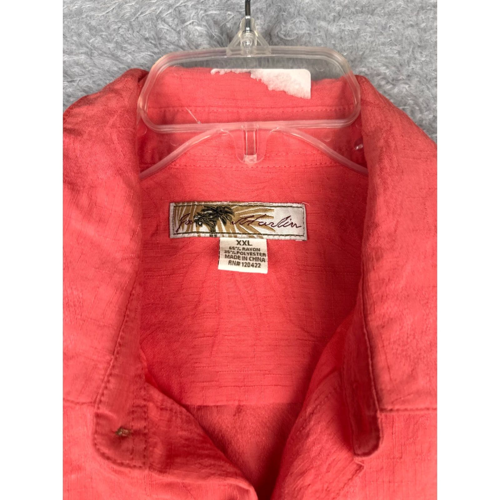 Vintage Joe Marlin Shirt Men 2XL Pink Floral Embroidered Rayon Hawaiian Button-Up Short Sleeve Size US XXL / EU 58 / 5 - 7 Thumbnail