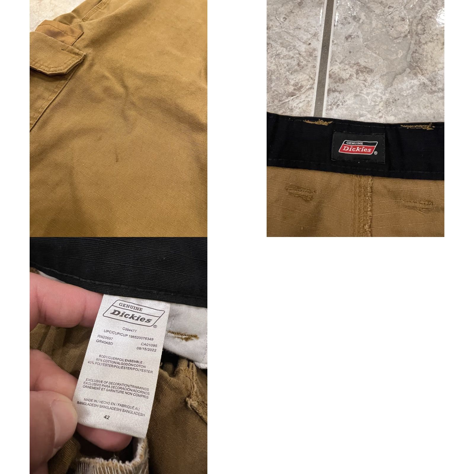 Dickies Dickies Cargo Shorts Mens 42 Relaxed Fit Canvas Brown 11" Inseam Cargo Pocket Workwear 90s Y2K Vintage: No Size US 42 / EU 58 - 8 Thumbnail