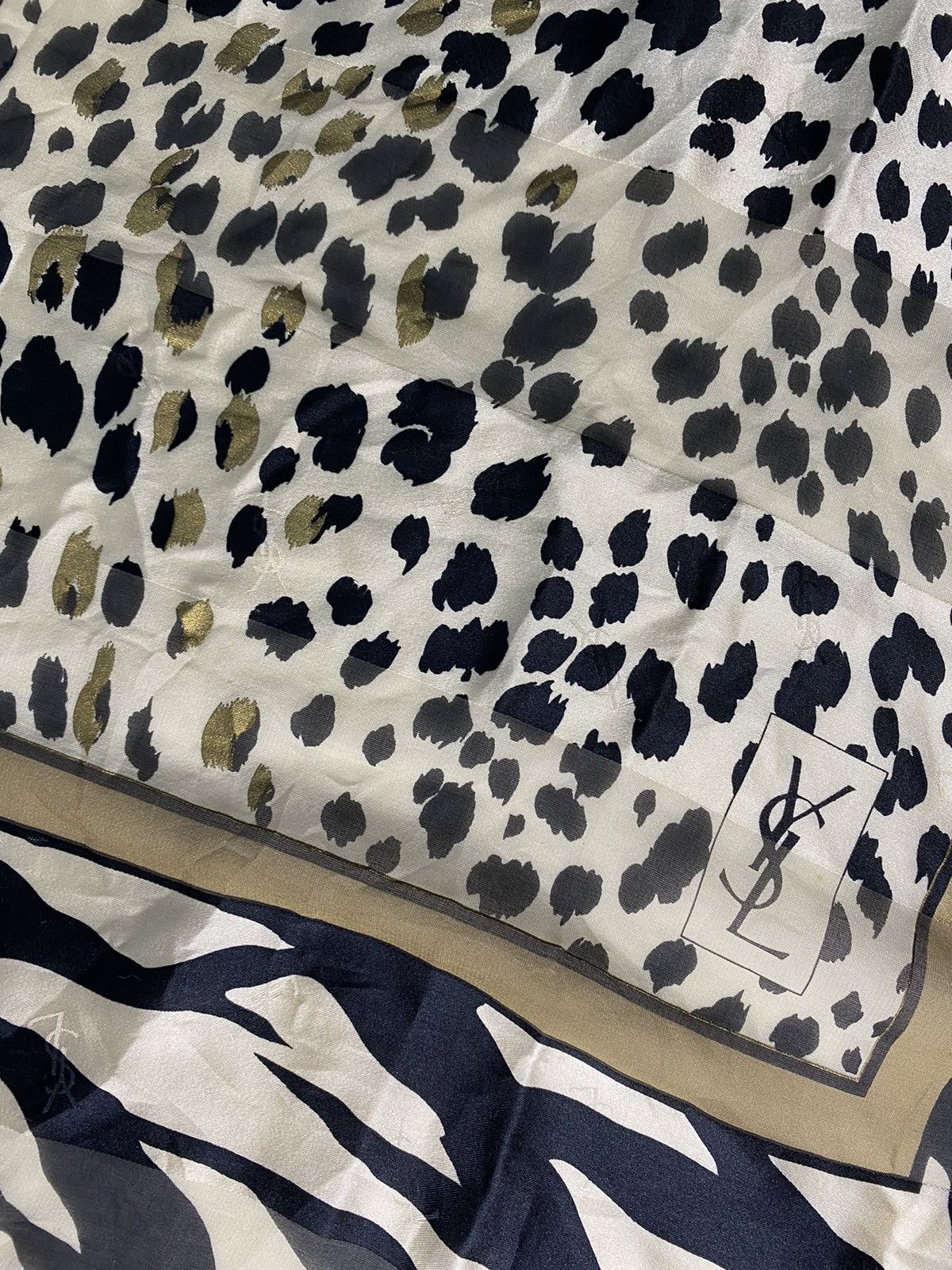 Yves Saint Laurent Vintage Yves Saint Laurent Leopard Silk Scarf Scarves Size ONE SIZE - 5 Thumbnail