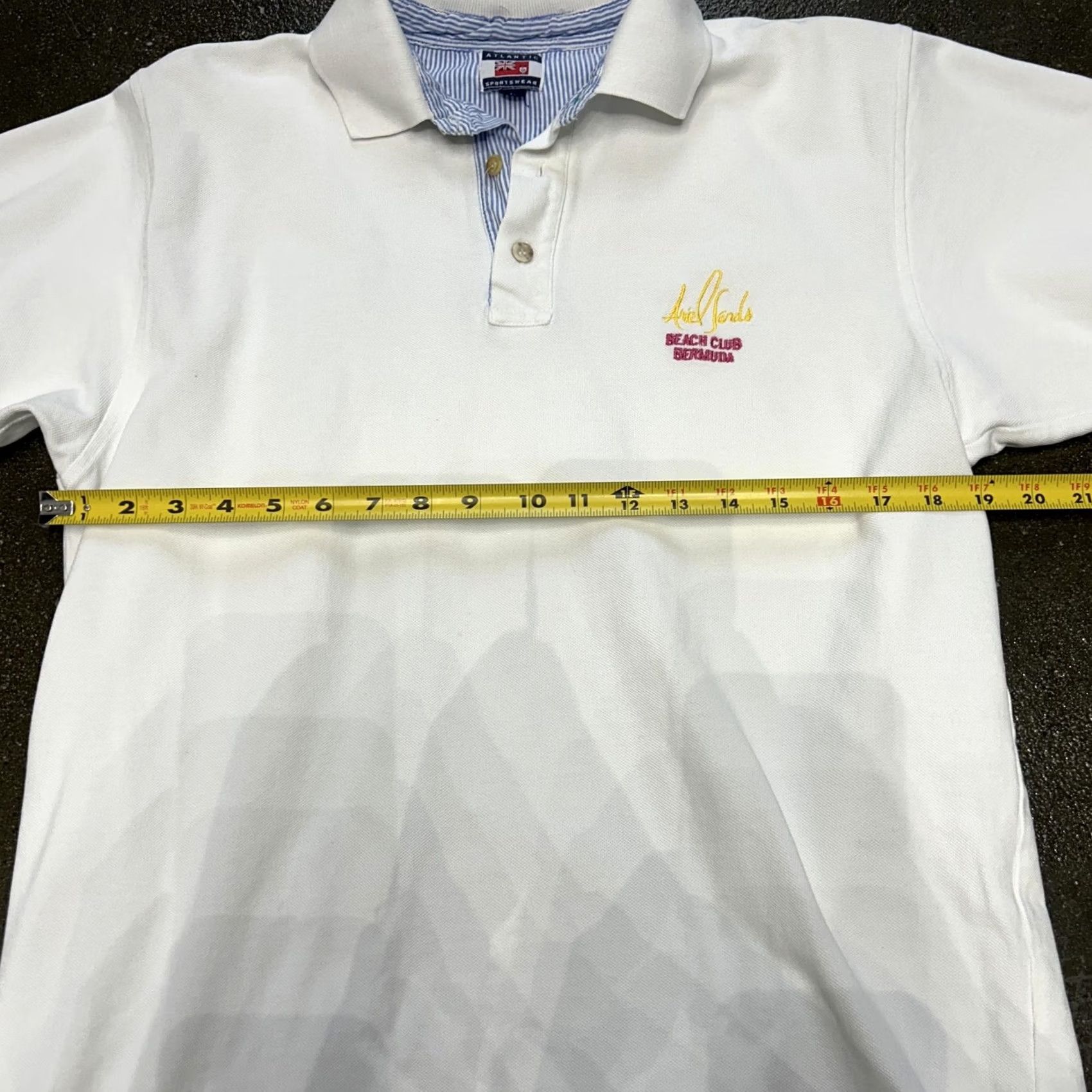 Vintage VINTAGE Atlantic Sportswear Polo Shirt Mens L White Ariel Sands Beach Club Bermuda Size US L / EU 52-54 / 3 - 5 Thumbnail