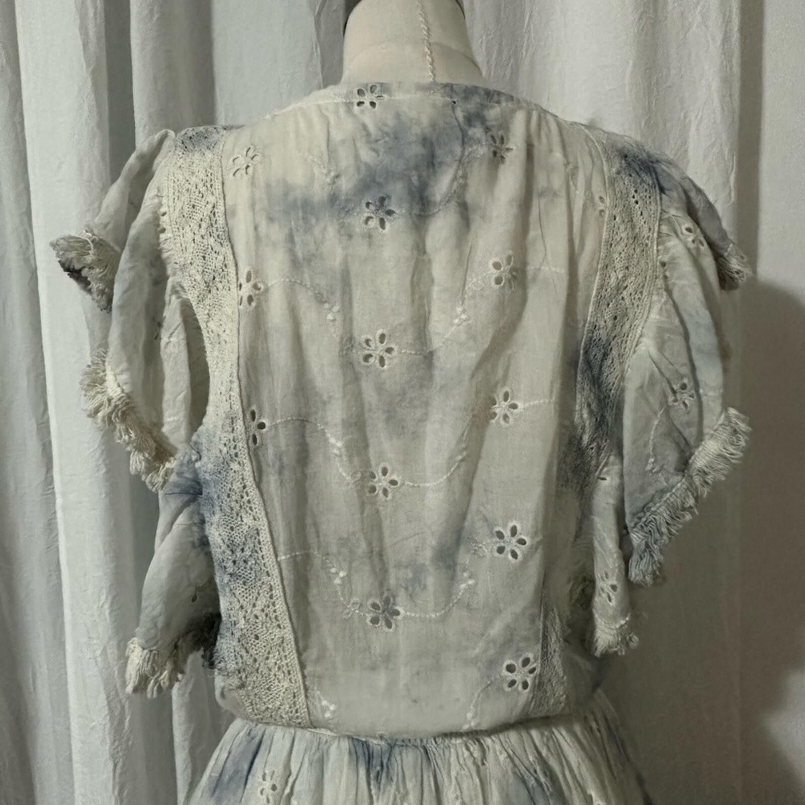 Other SURF GYPSY Ruffle Mini Eyelet Tie Dye Dress Size L / US 10 / IT 46 - 7 Thumbnail