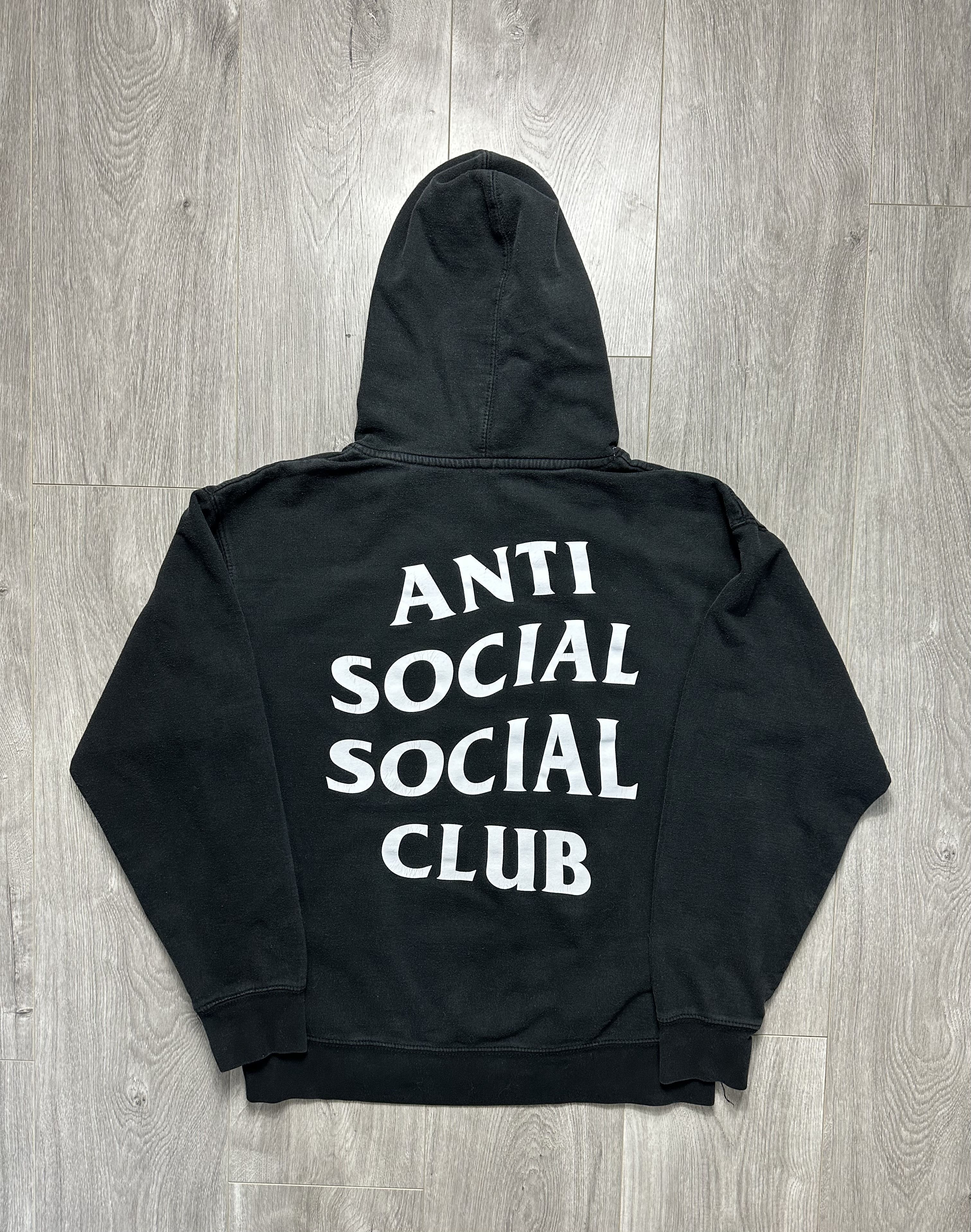 Anti Social Social Club Streetwear ASSC Box Logo Hoodie Black White Spellout Grailed