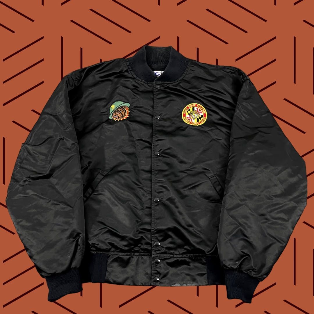 Vintage VINTAGE US MARINES Jacket Mens 3XL Black Satin Bomber Embroidered USA Free State Size US XXL / EU 58 / 5 - 1 Thumbnail