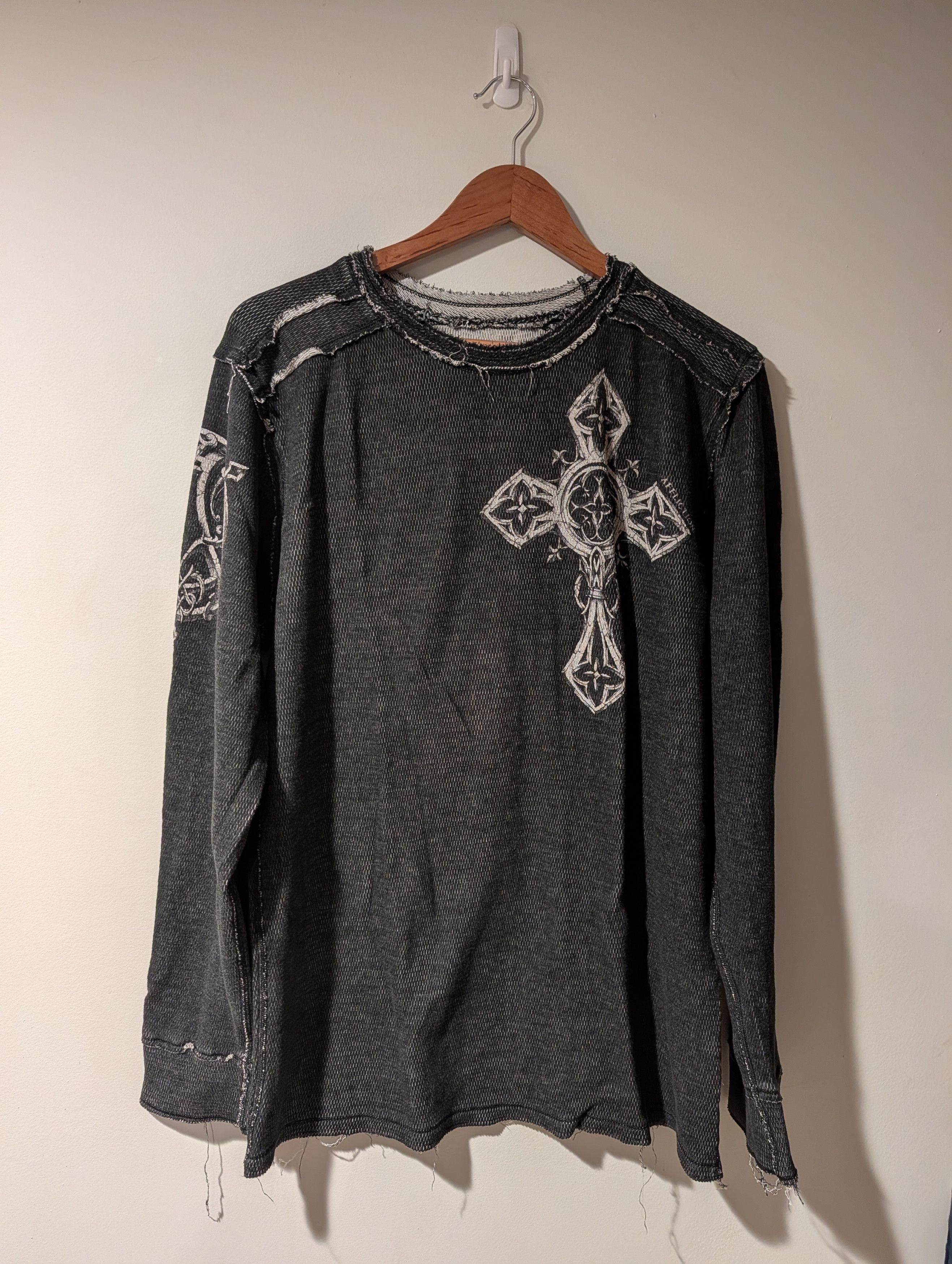 Affliction Affliction Thermal Long Sleeve Shirt Reversible Cross Wings Size US XL / EU 56 / 4 - 1 Thumbnail