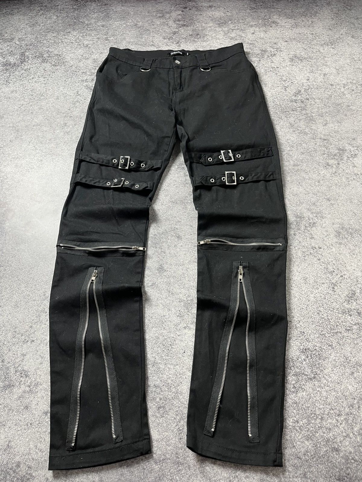 Hedi Slimane 🔥PUNK HEDI SLIMANE VIBE BONDAGE GOTHIC ZIPPER SLIM PANTS Size US 32 / EU 48 - 1 Thumbnail
