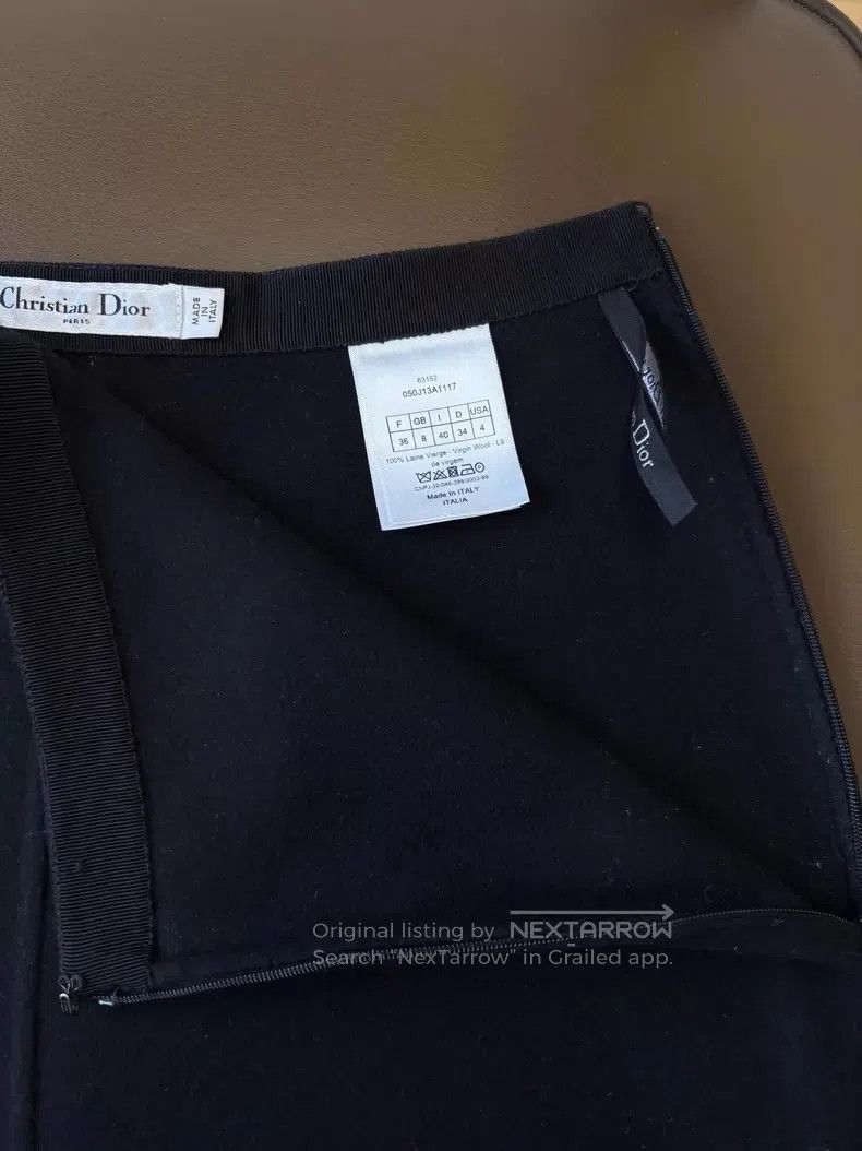 Dior Dior Black wool A-shaped skirt Size 24" / US 00 / IT 34 - 5 Thumbnail
