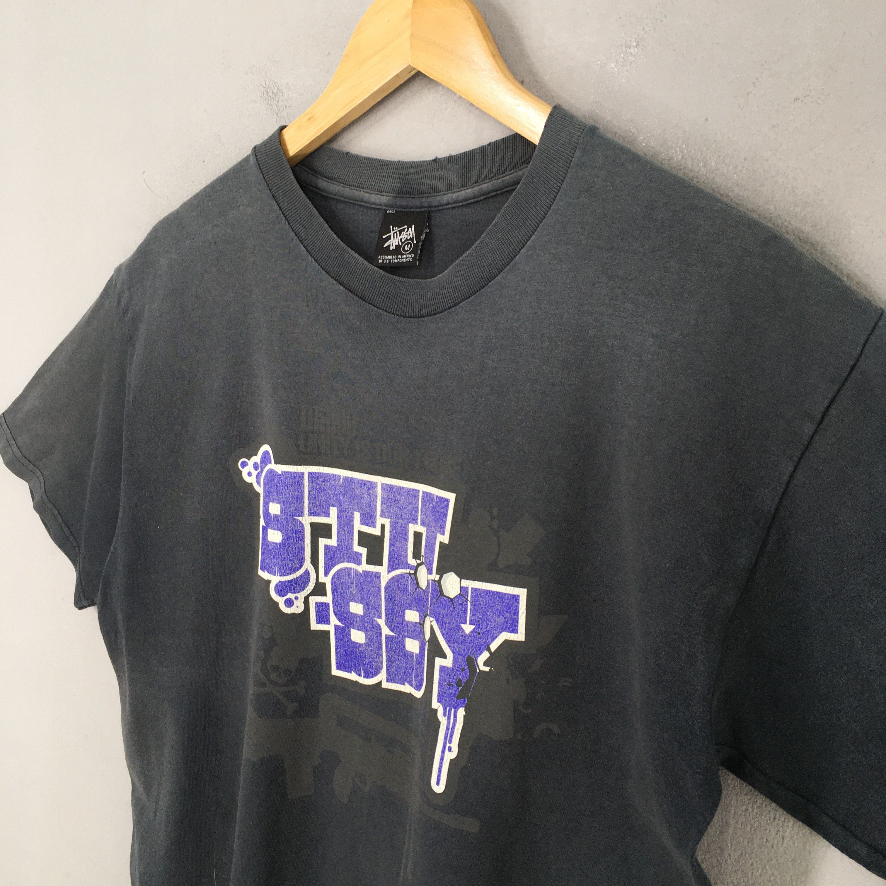 Stussy × Vintage Vintage 90's Stussy Unity Is Our Force Black T shirt Medium Size US M / EU 48-50 / 2 - 5 Thumbnail